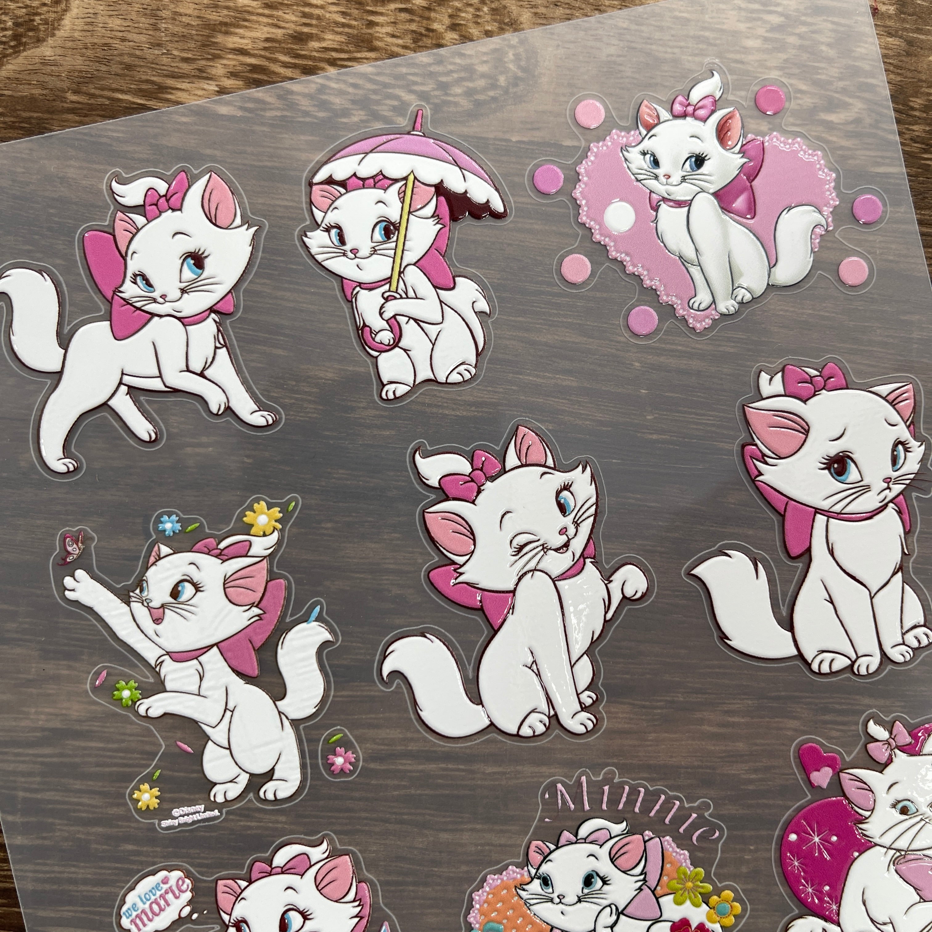 3D Marie cat PET Stickers 1pcs