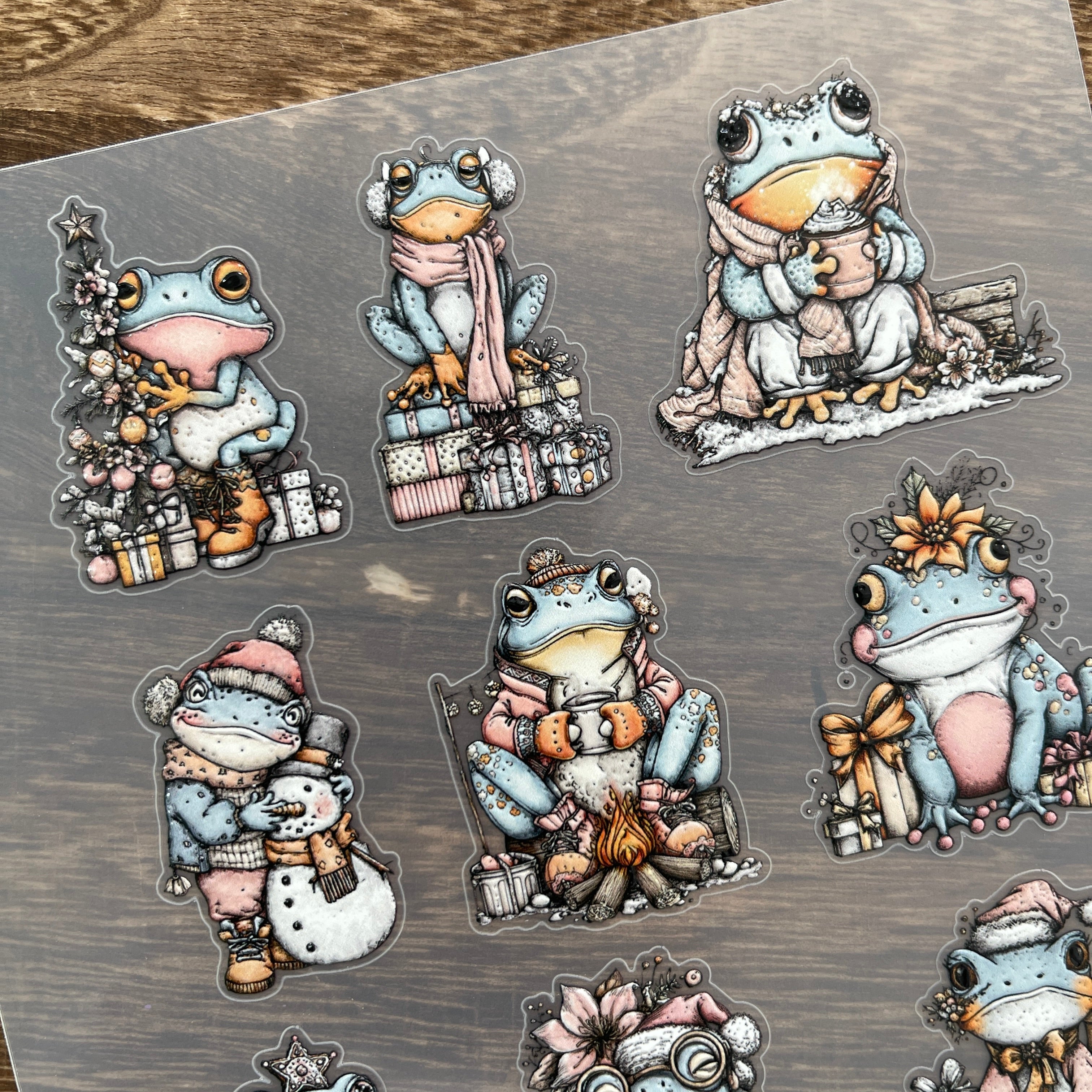 3D Cartoon frog PET Stickers 1pcs