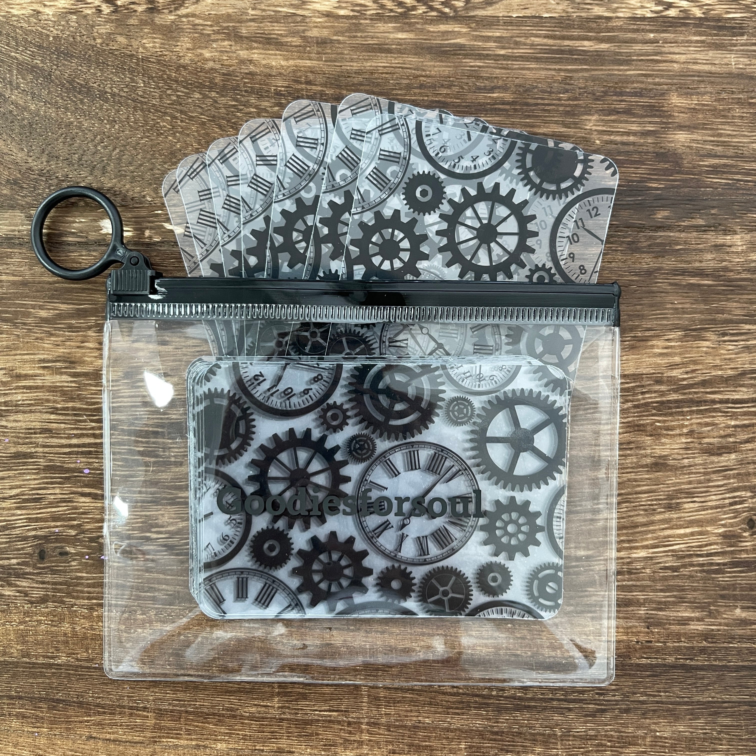 Black Gear Clear ATC card 20 pcs 1 pack *Both sides have protective film