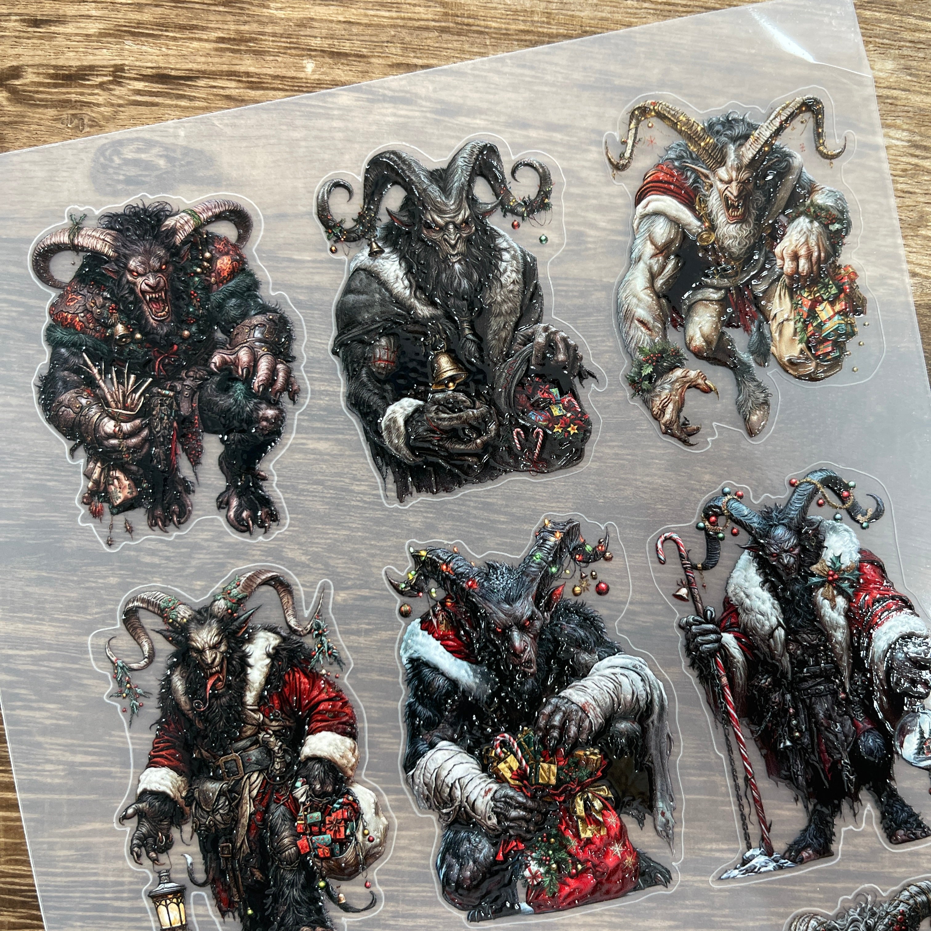 3D Krampus PET Stickers 1pcs