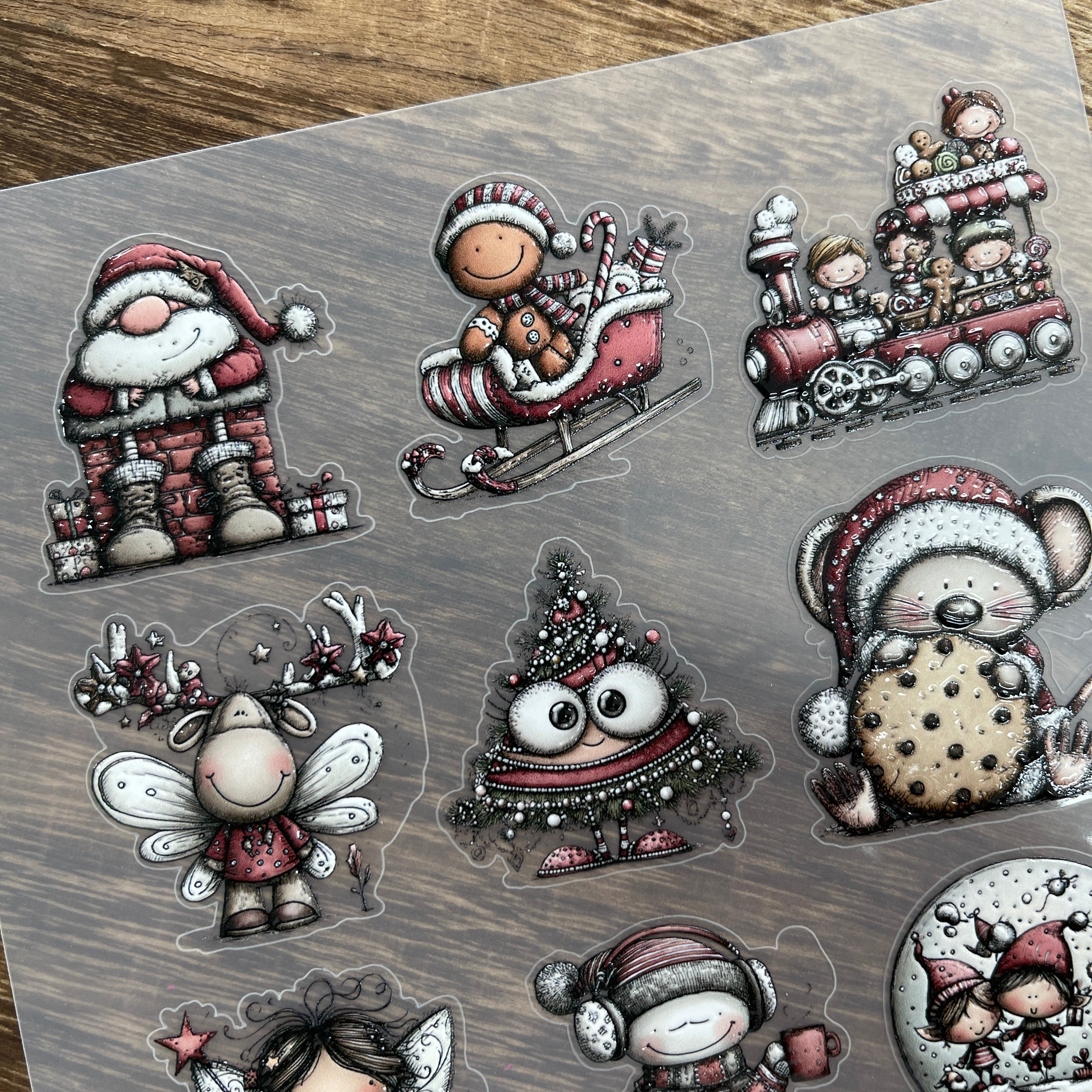 3D Christmas PET Stickers 1pcs