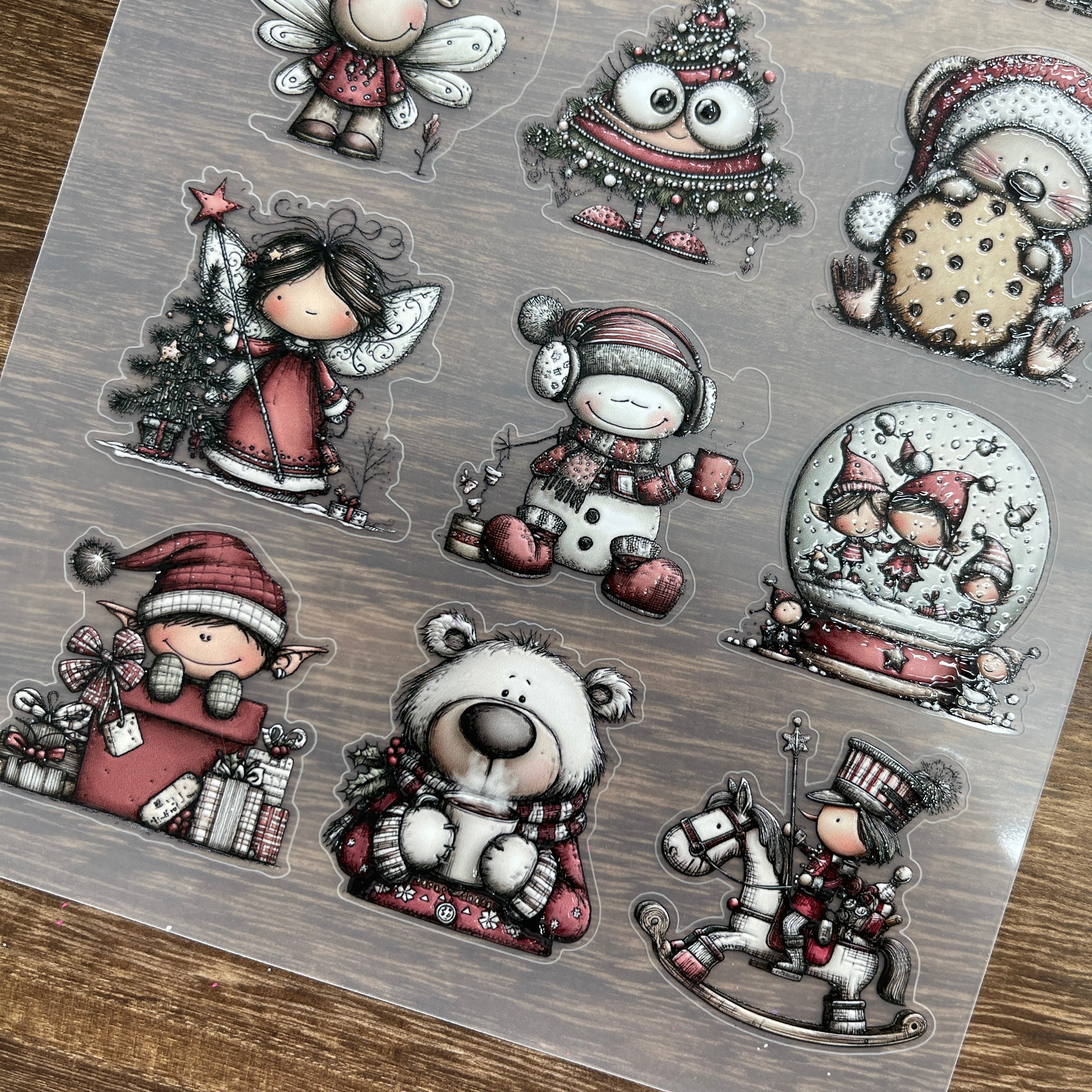 3D Christmas PET Stickers 1pcs