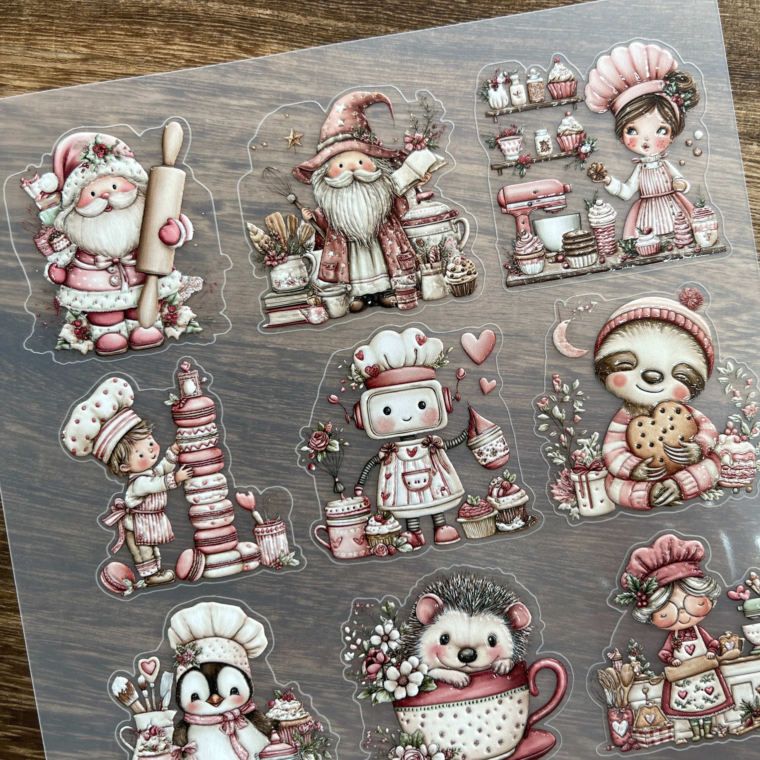 3D Holiday baking PET Stickers 1pcs