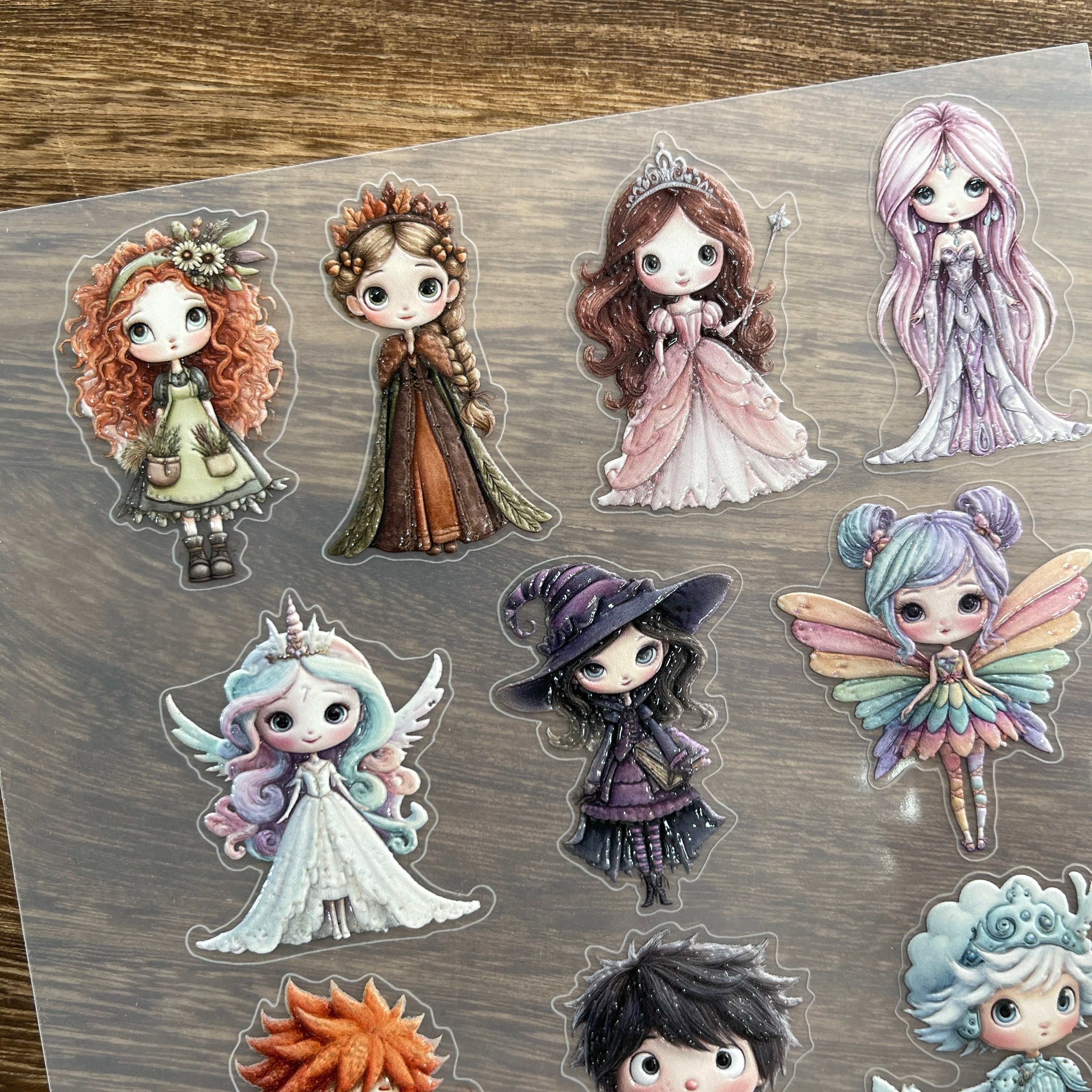 3D Fairy tale characters PET Stickers 1pcs