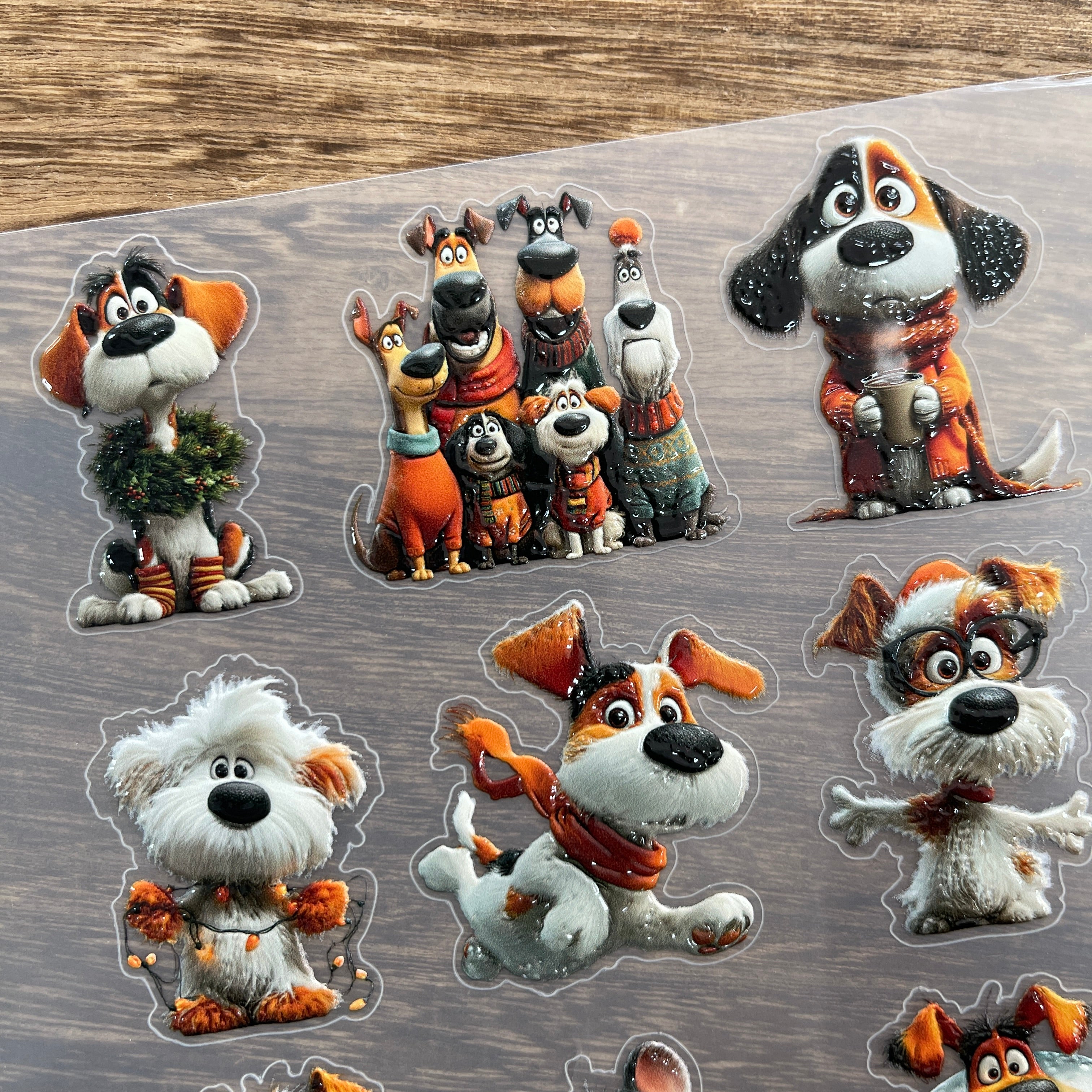 3D Funny puppy PET Stickers 1pcs