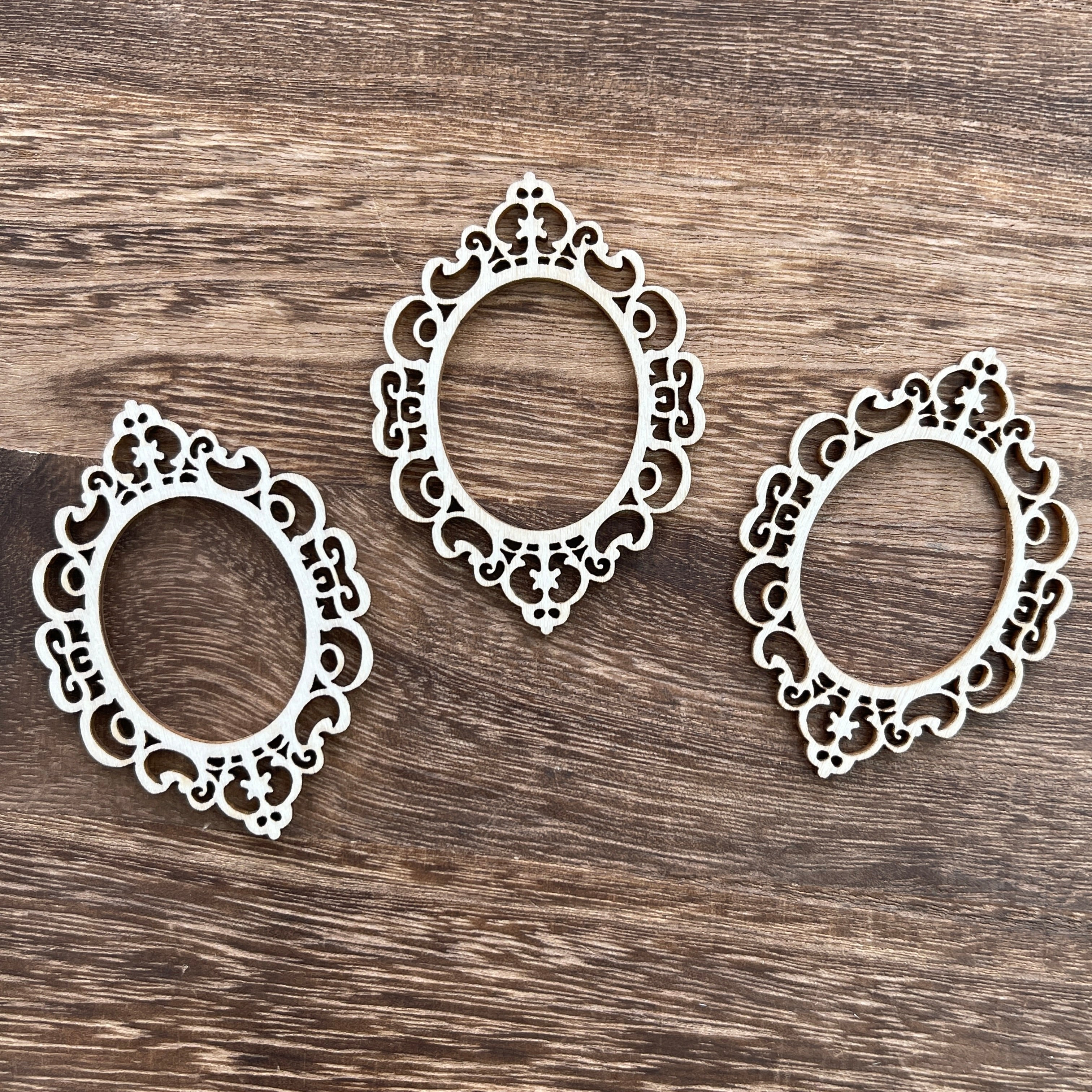 Vintage wooden photo frame 1 pack 3 pcs 7cm*5cm