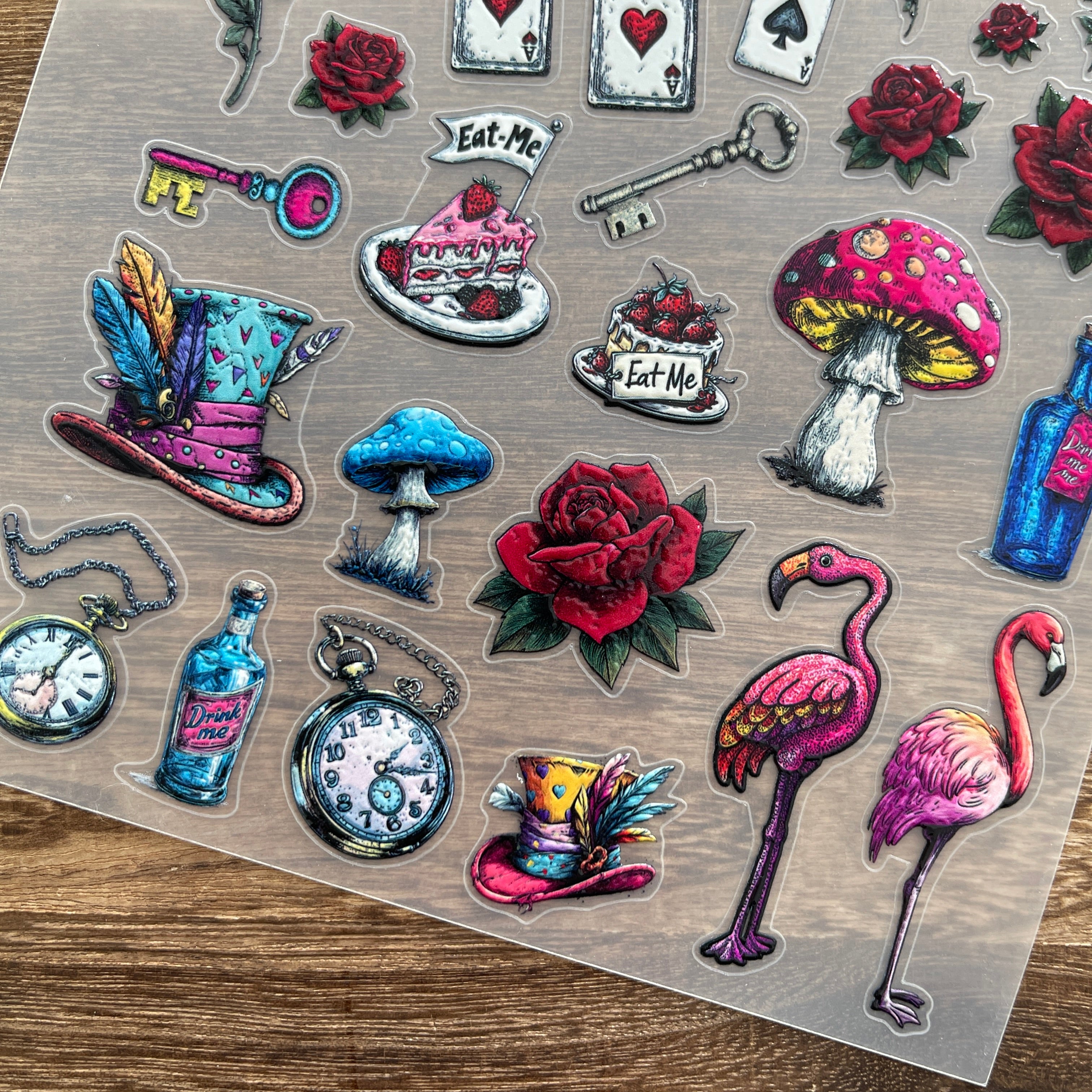 3D Alice in Wonderland PET Stickers 1pcs