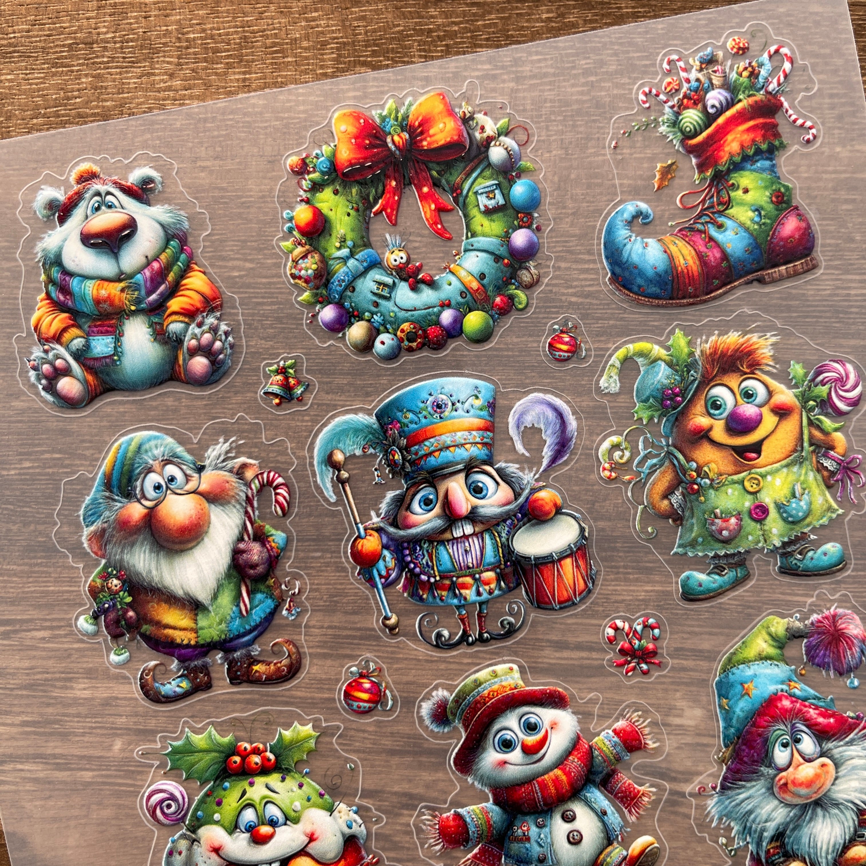 3D Christmas animals PET Stickers 1pcs