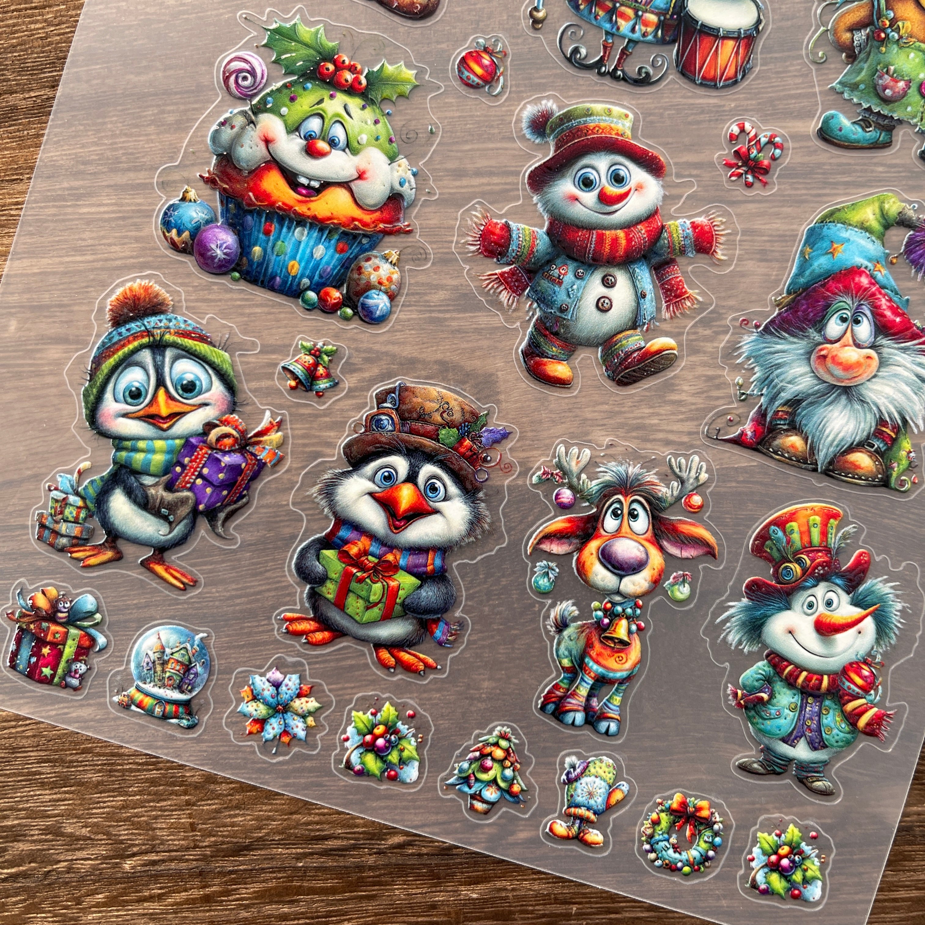 3D Christmas animals PET Stickers 1pcs