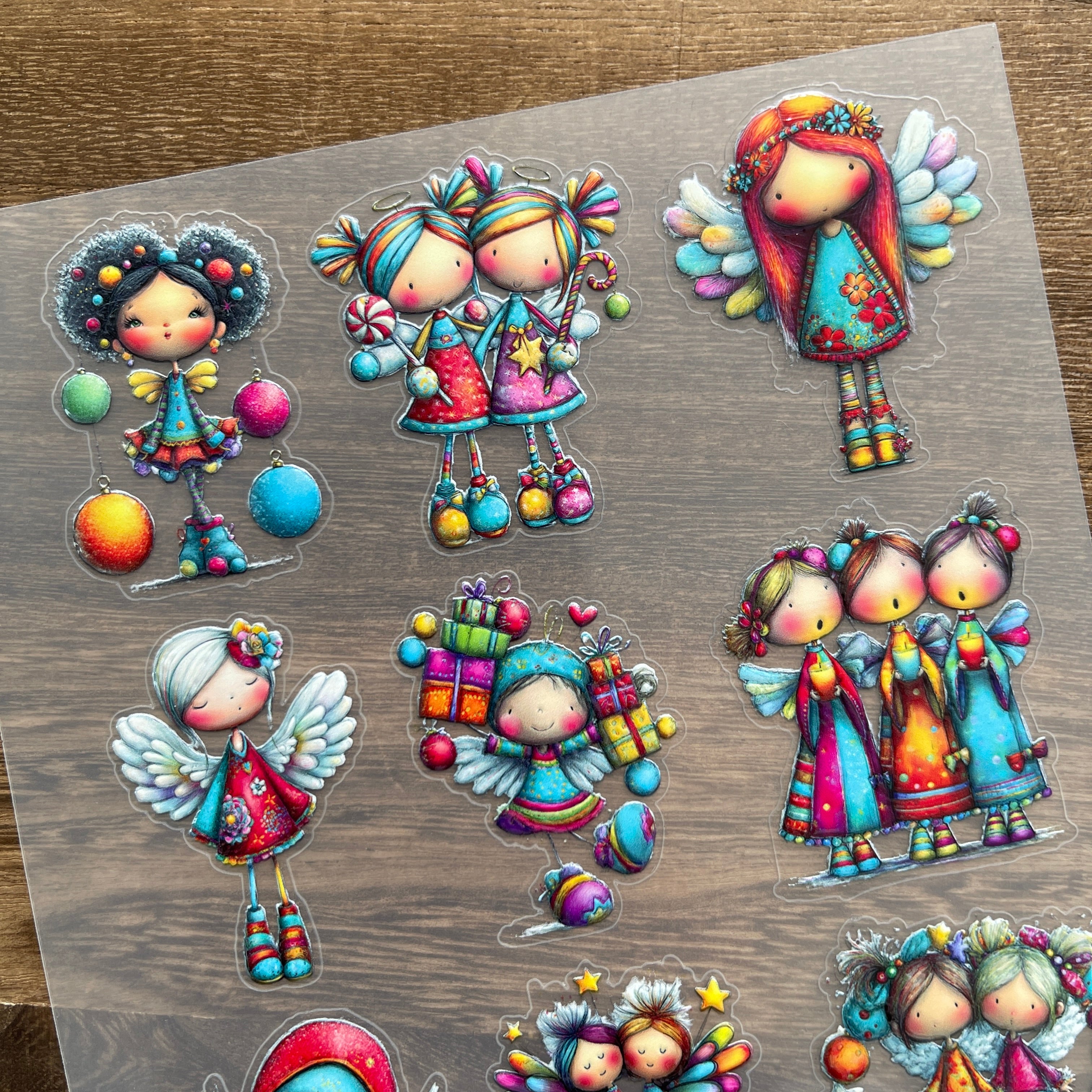 3D Colorful Christmas PET Stickers 1pcs