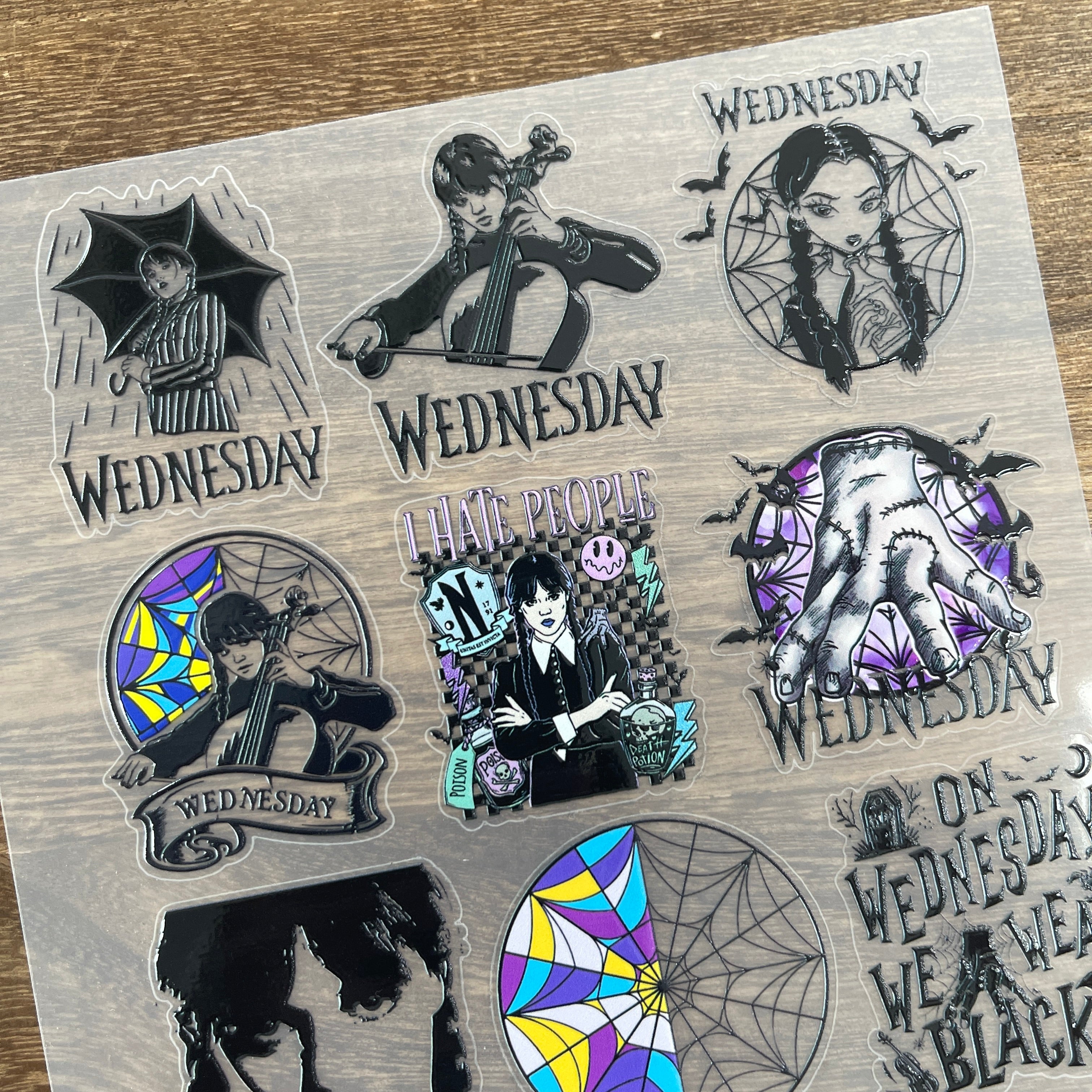 3D Wednesday PET Stickers 1pcs