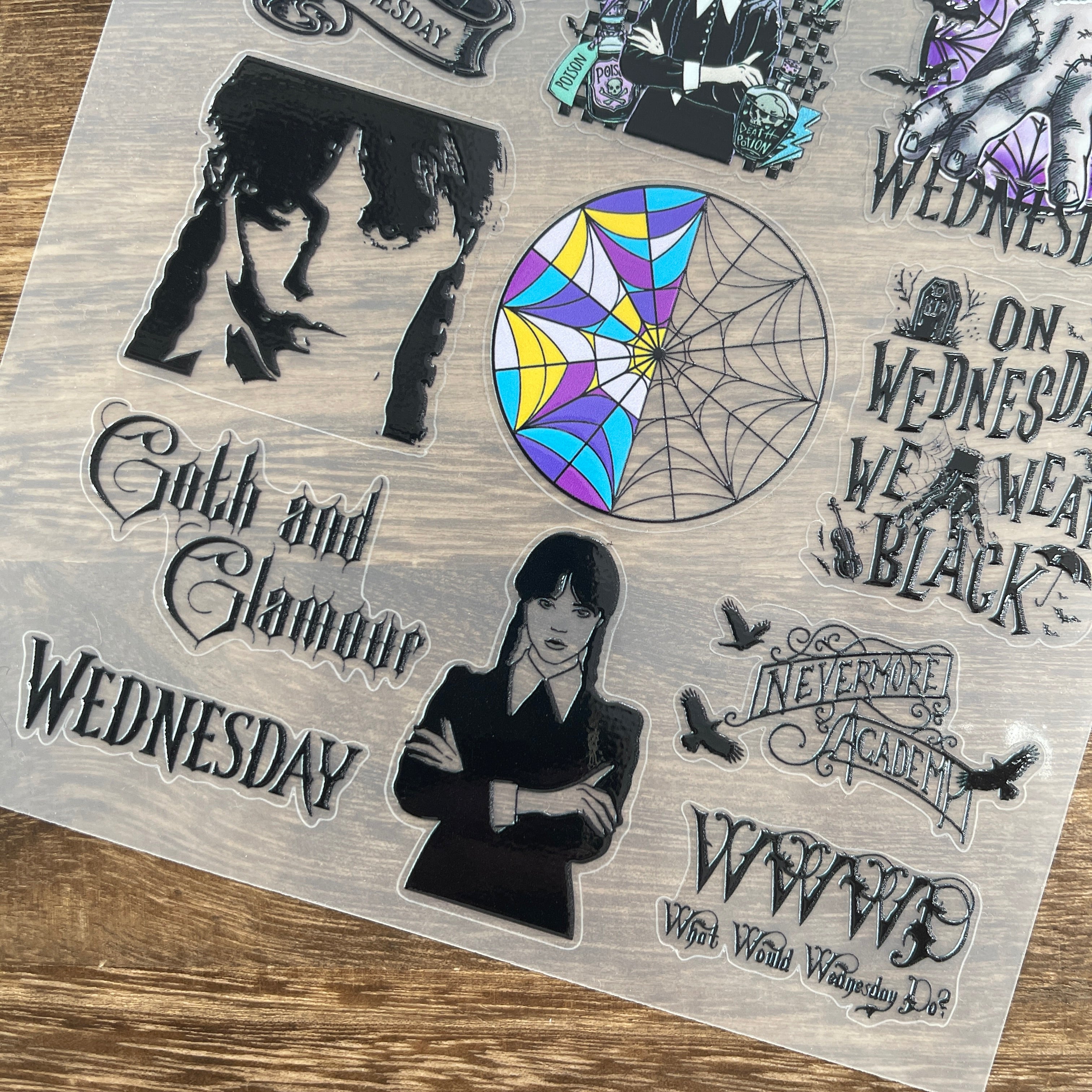 3D Wednesday PET Stickers 1pcs