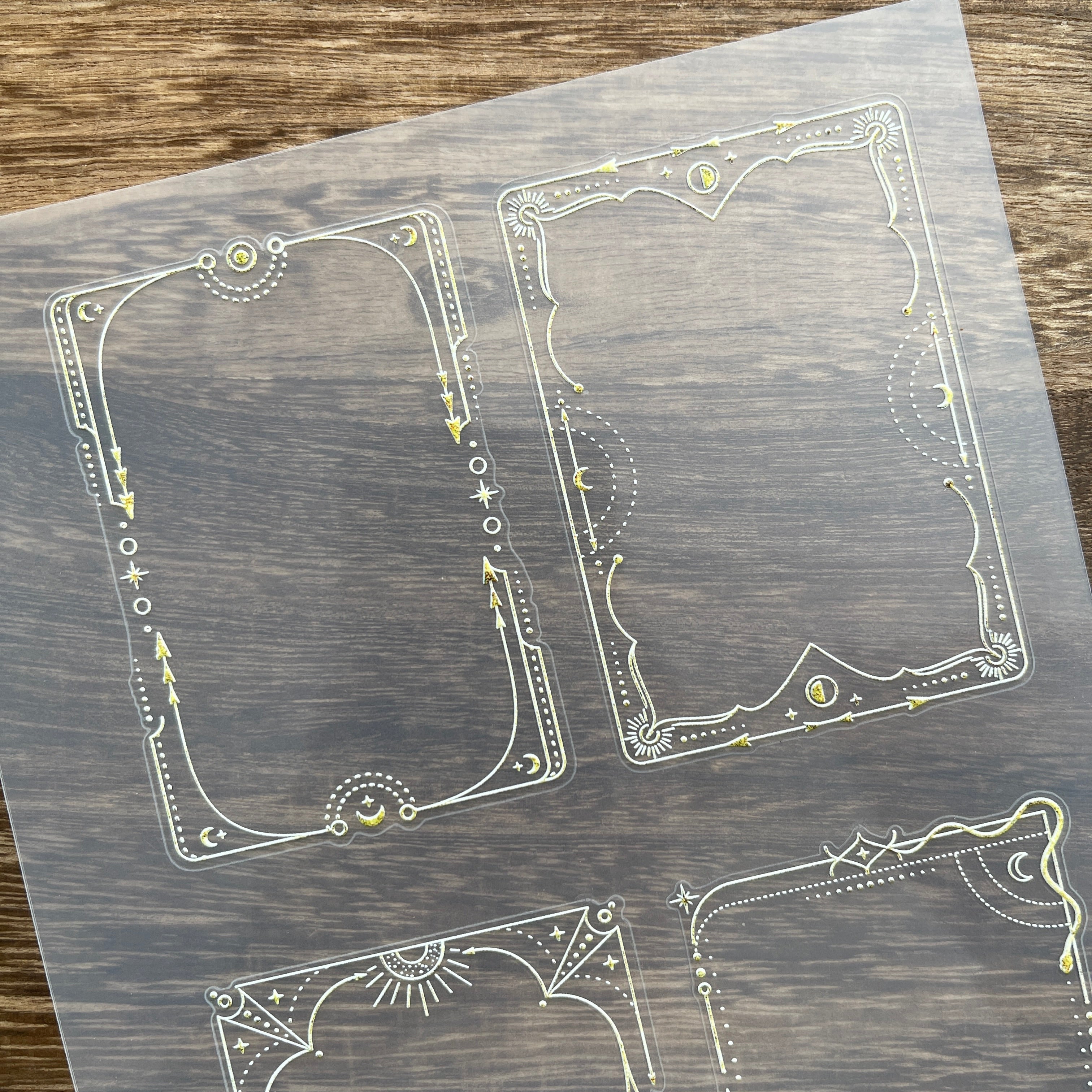 3D Tarot border lines PET Stickers 1pcs