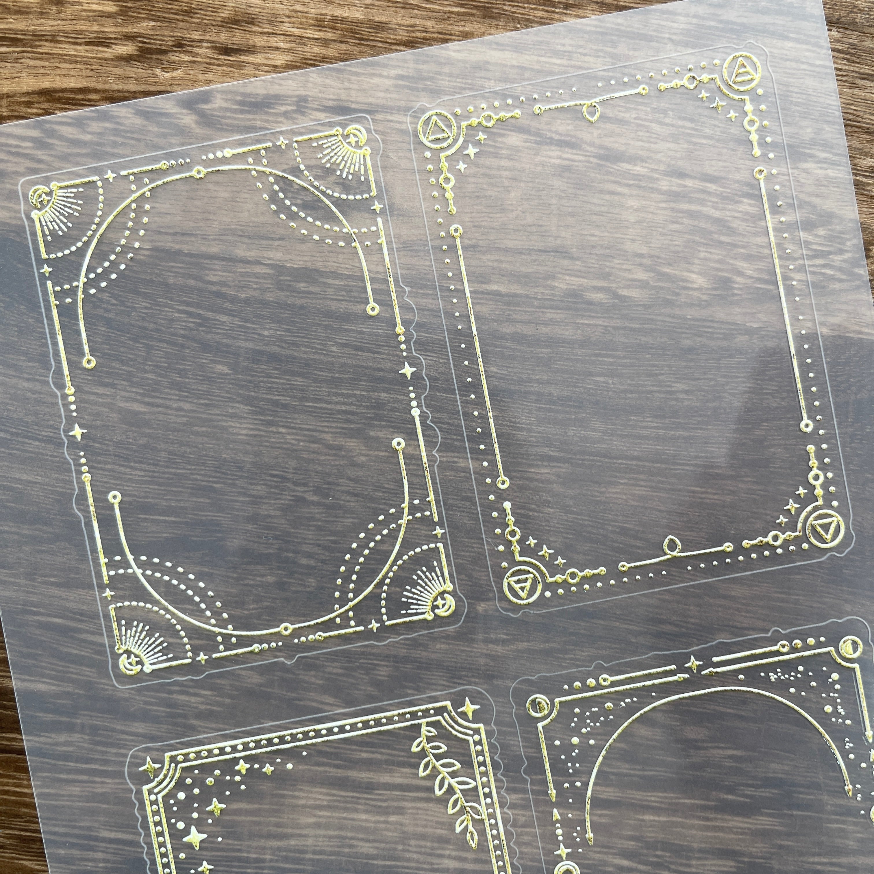 3D Tarot border lines PET Stickers 1pcs