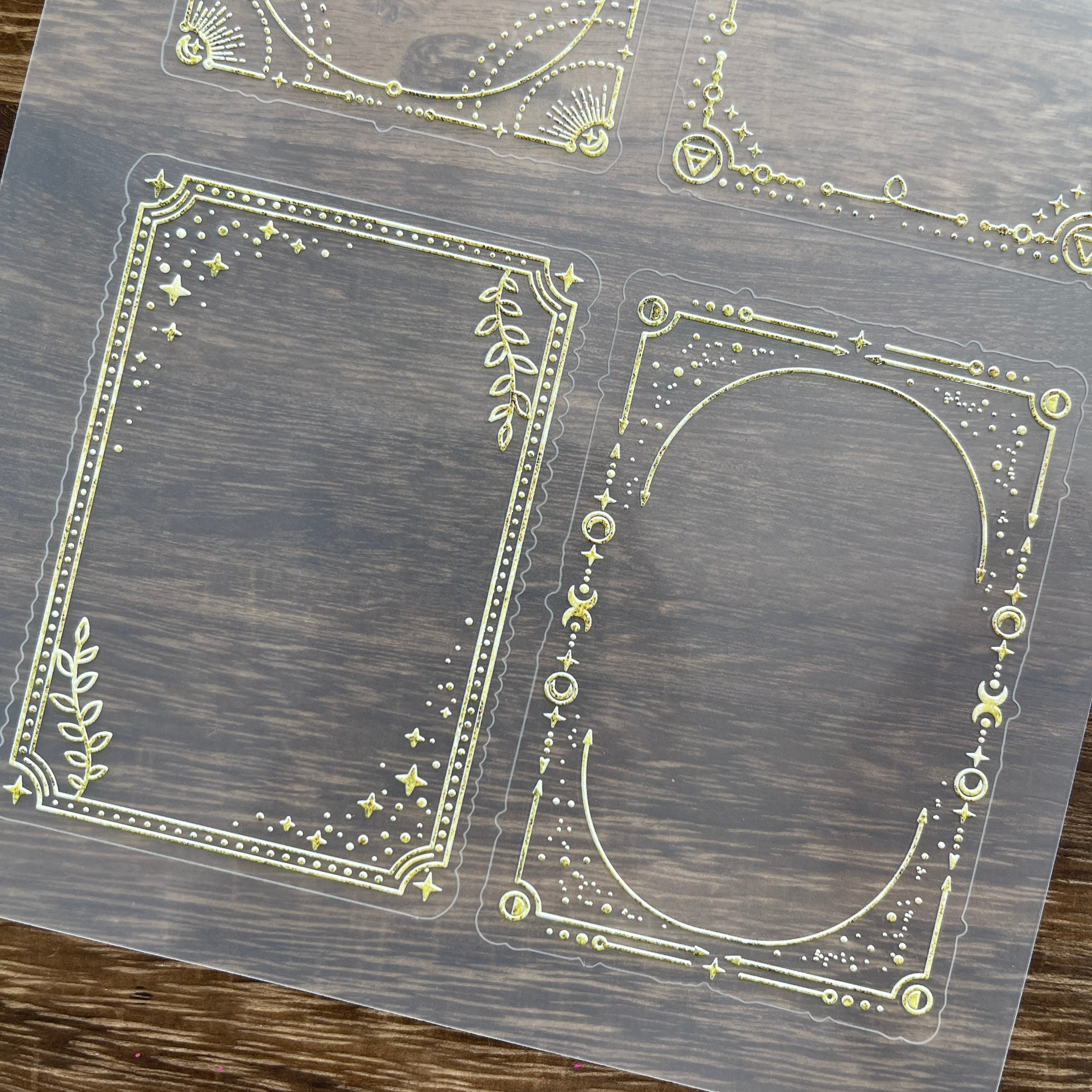 3D Tarot border lines PET Stickers 1pcs