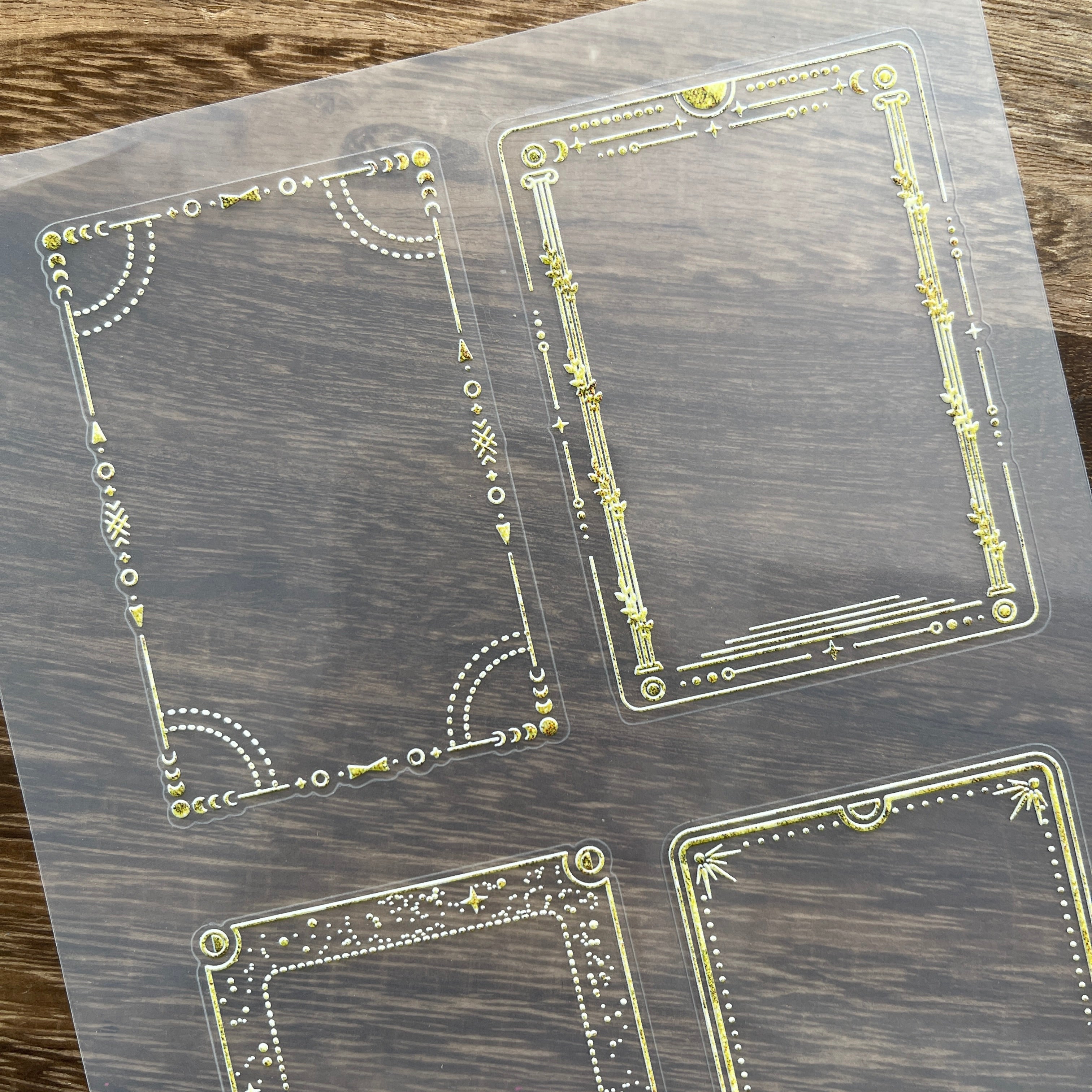 3D Tarot border lines PET Stickers 1pcs