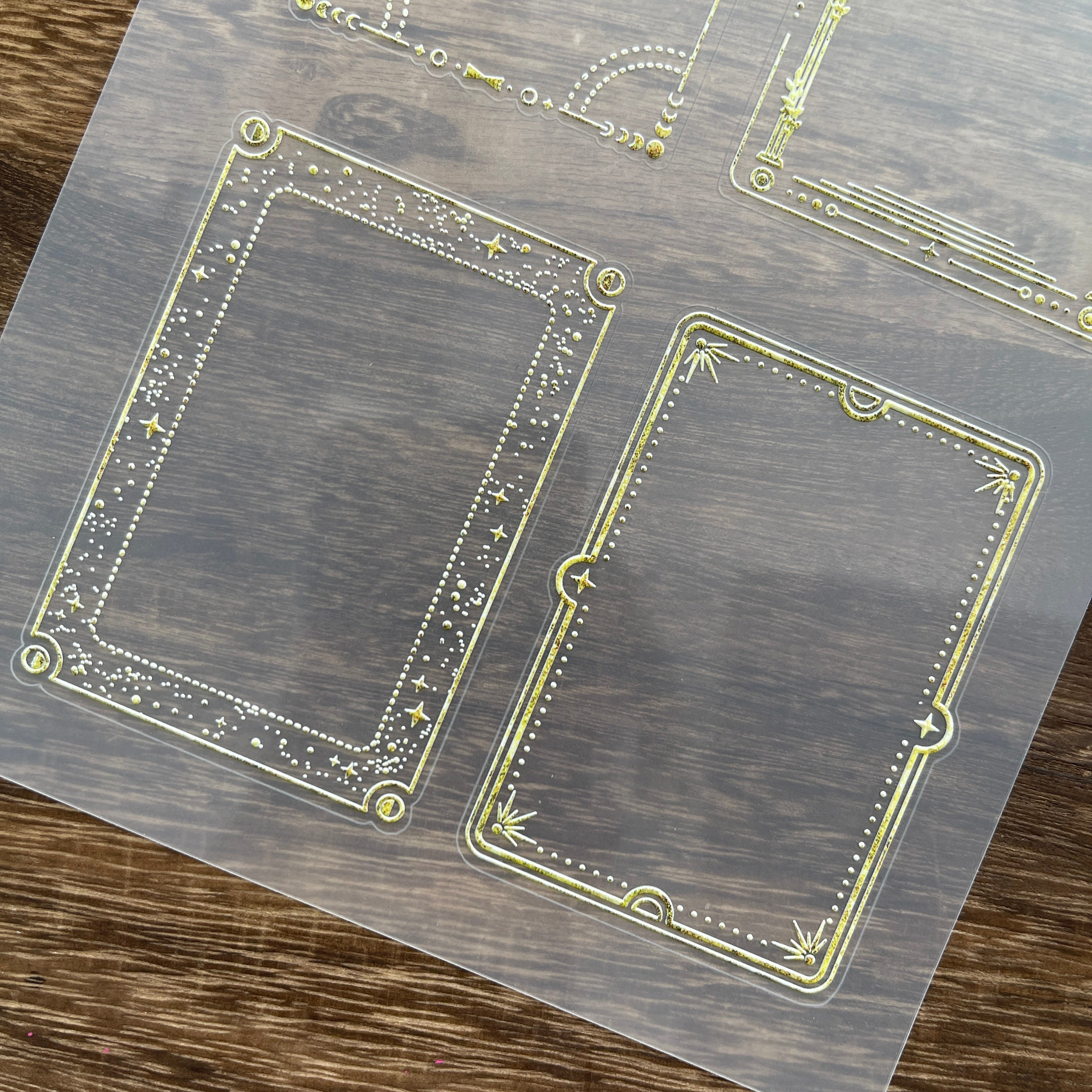 3D Tarot border lines PET Stickers 1pcs