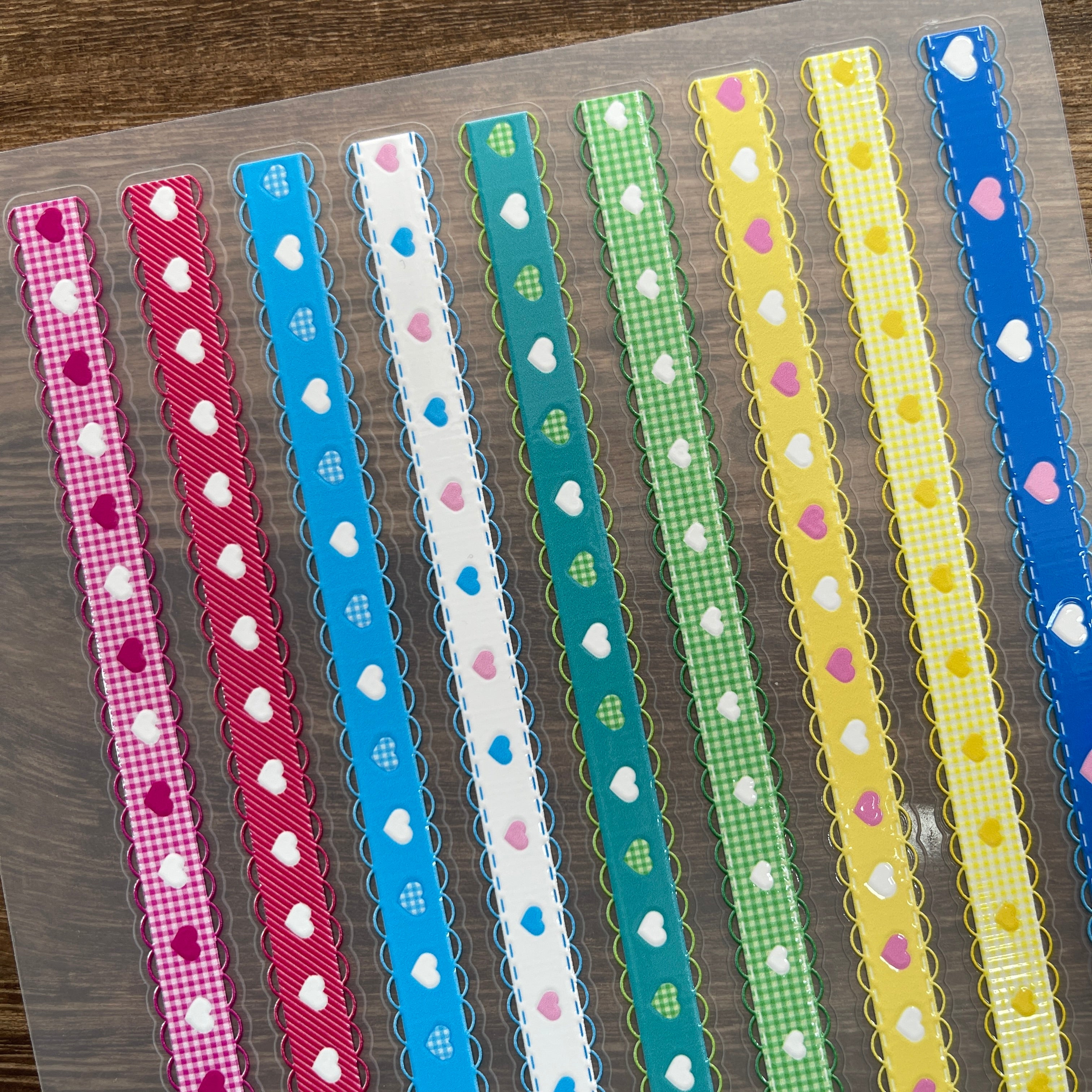 3D Cute patterned ribbon PET Stickers 1pcs
