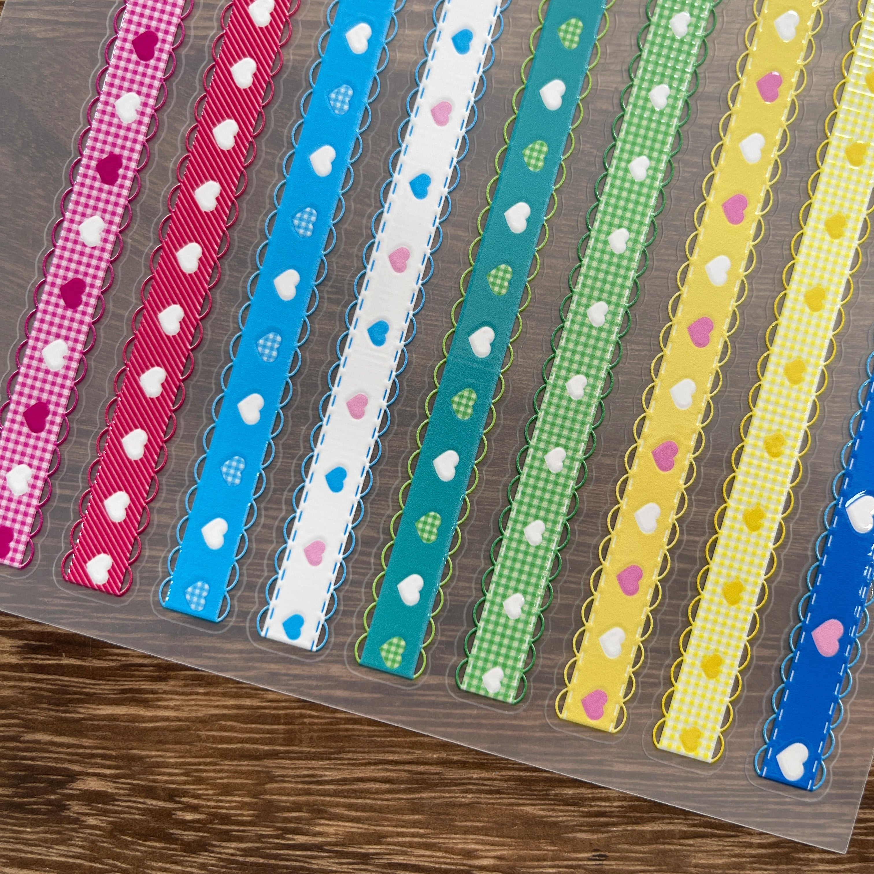 3D Cute patterned ribbon PET Stickers 1pcs