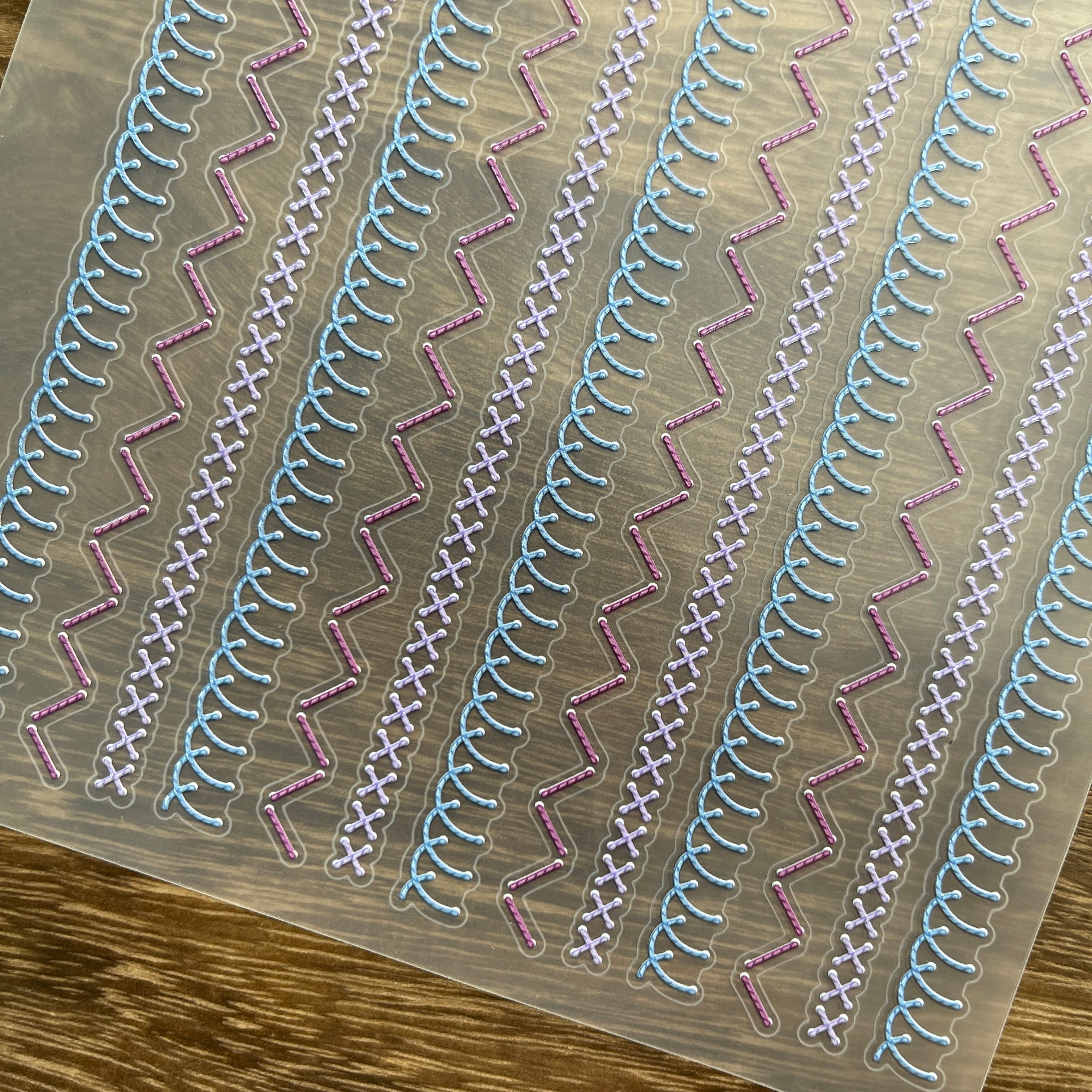 3D Sewing patterns PET Stickers 1pcs