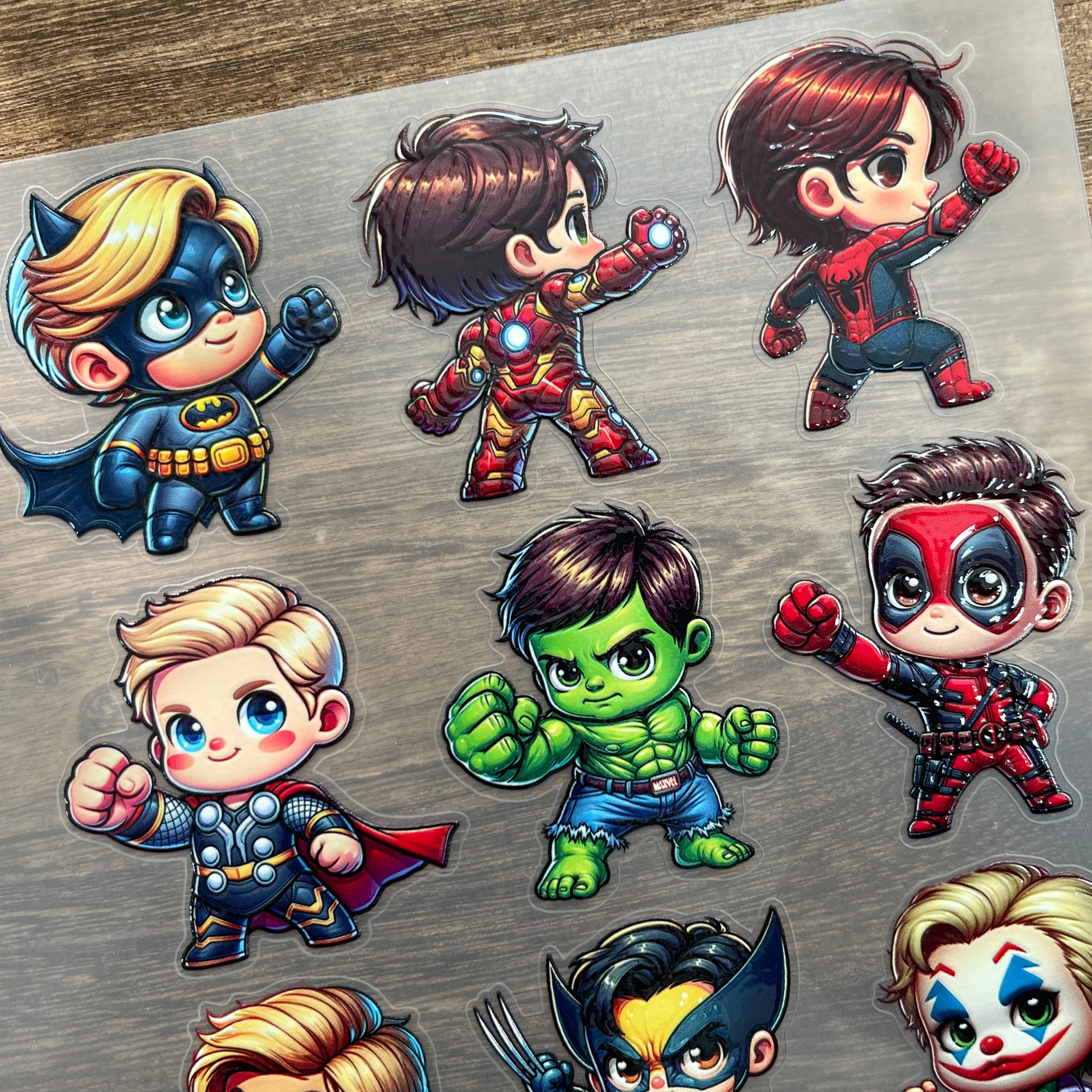 3D Hero boy PET Stickers 1pcs
