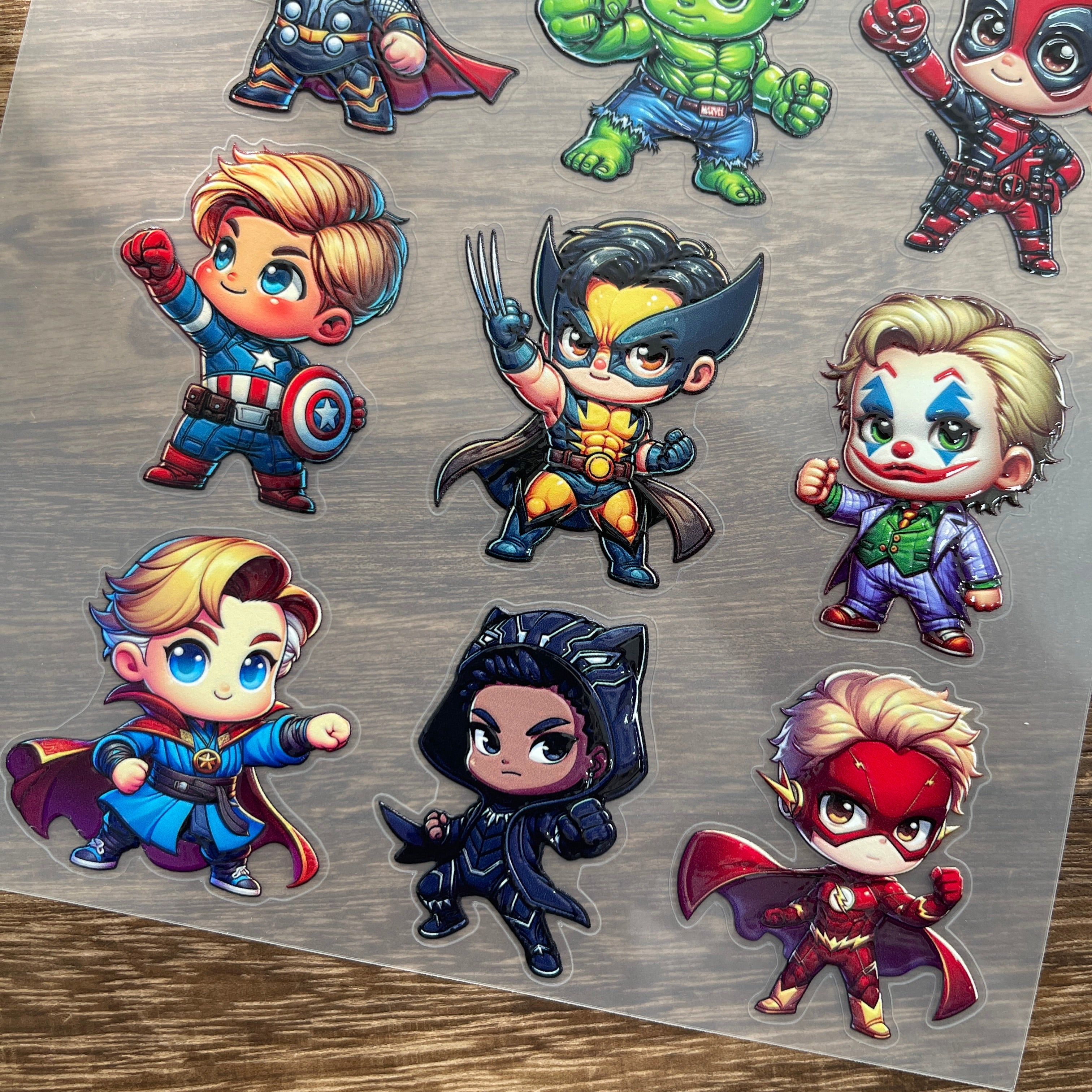 3D Hero boy PET Stickers 1pcs