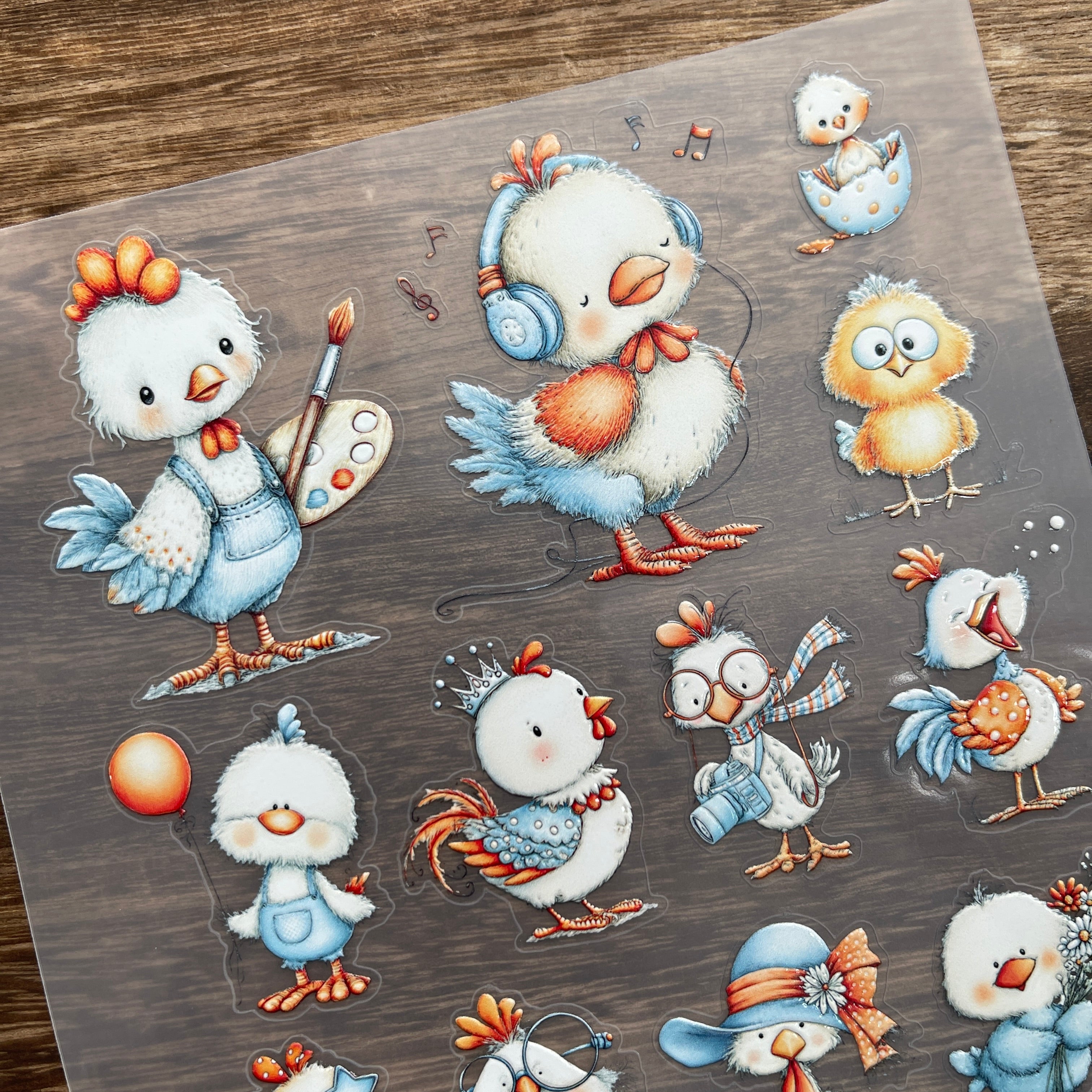 3D Cute Chick PET Stickers 1pcs
