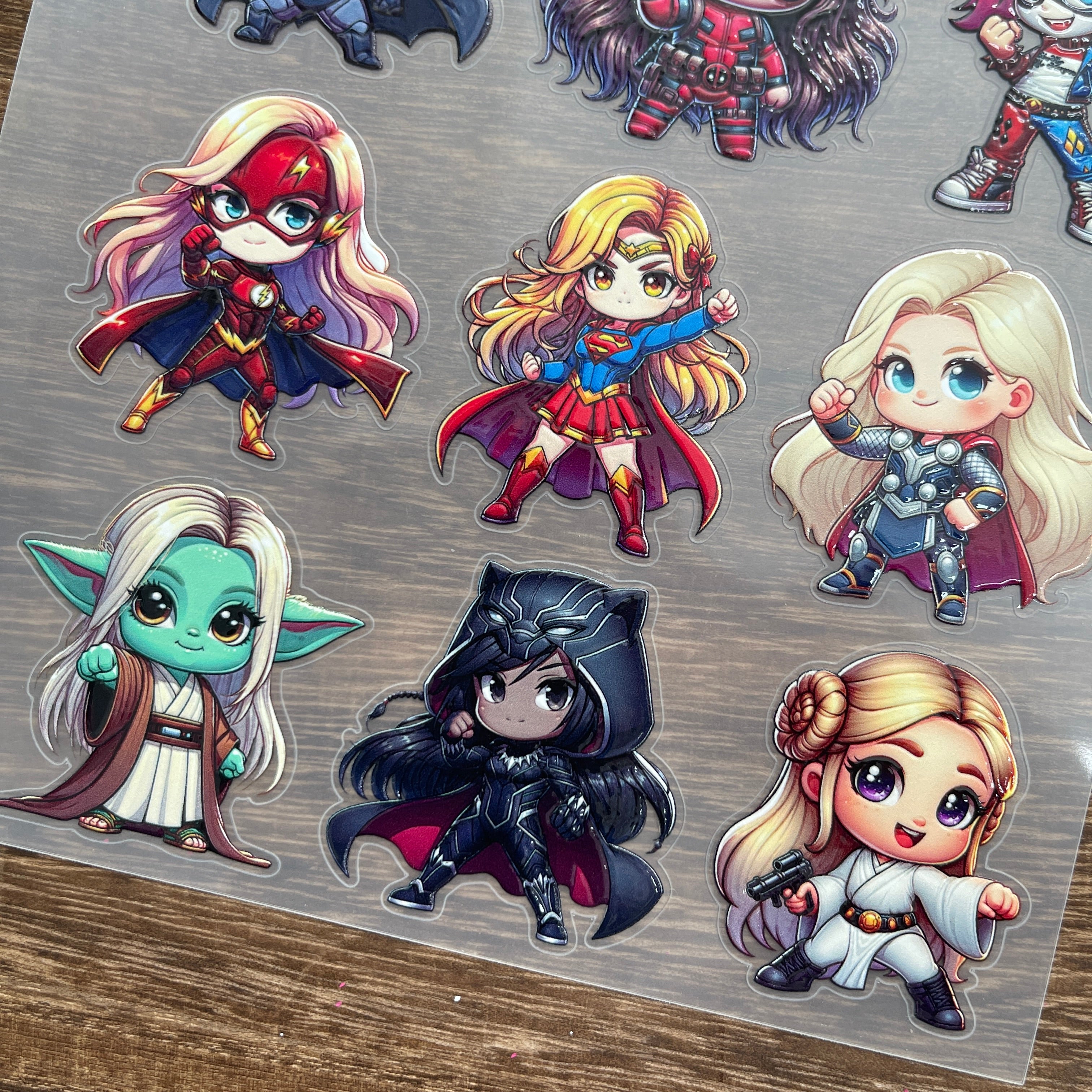 3D Hero girl PET Stickers 1pcs