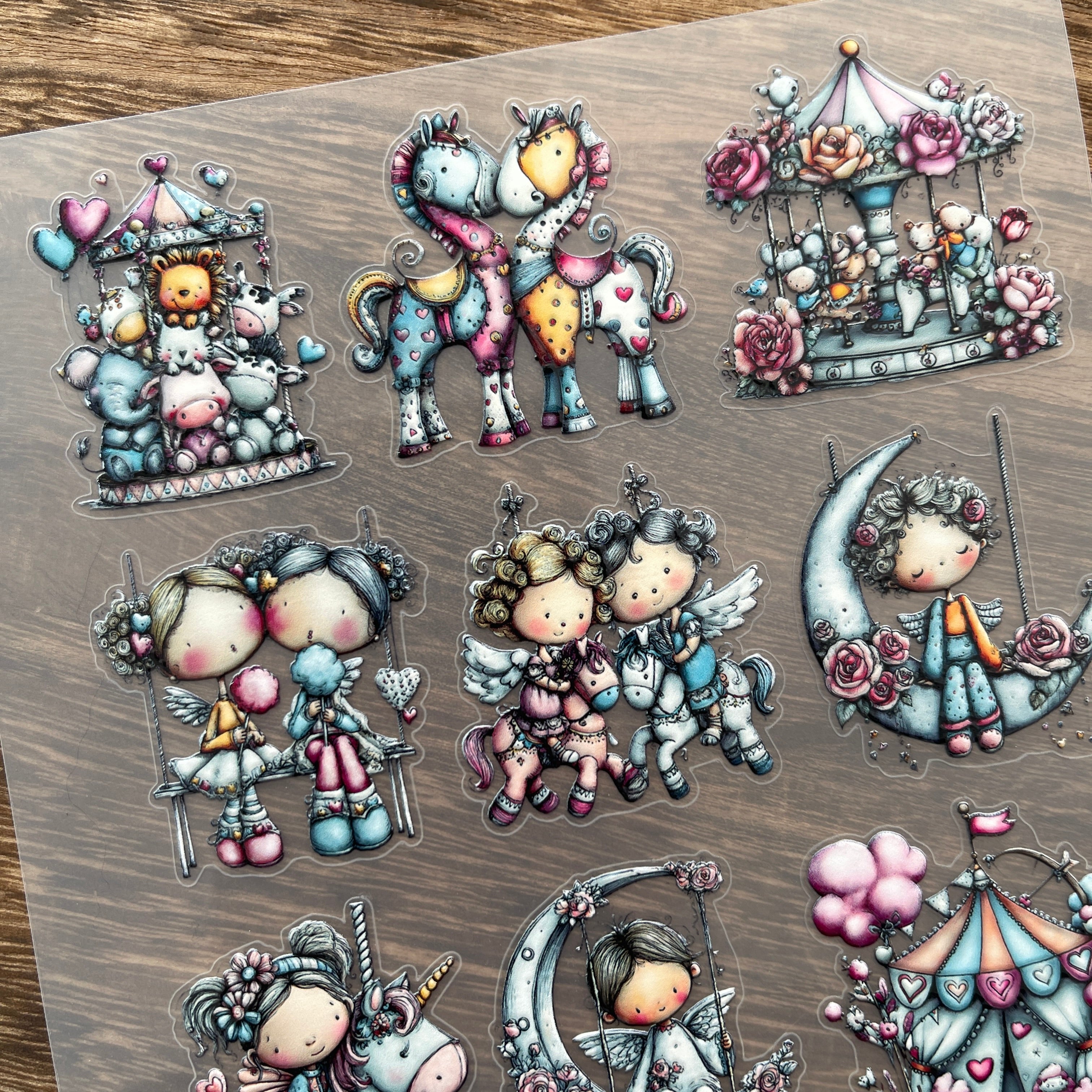 3D Valentine's Day amusement park PET Sticker 1 Pcs