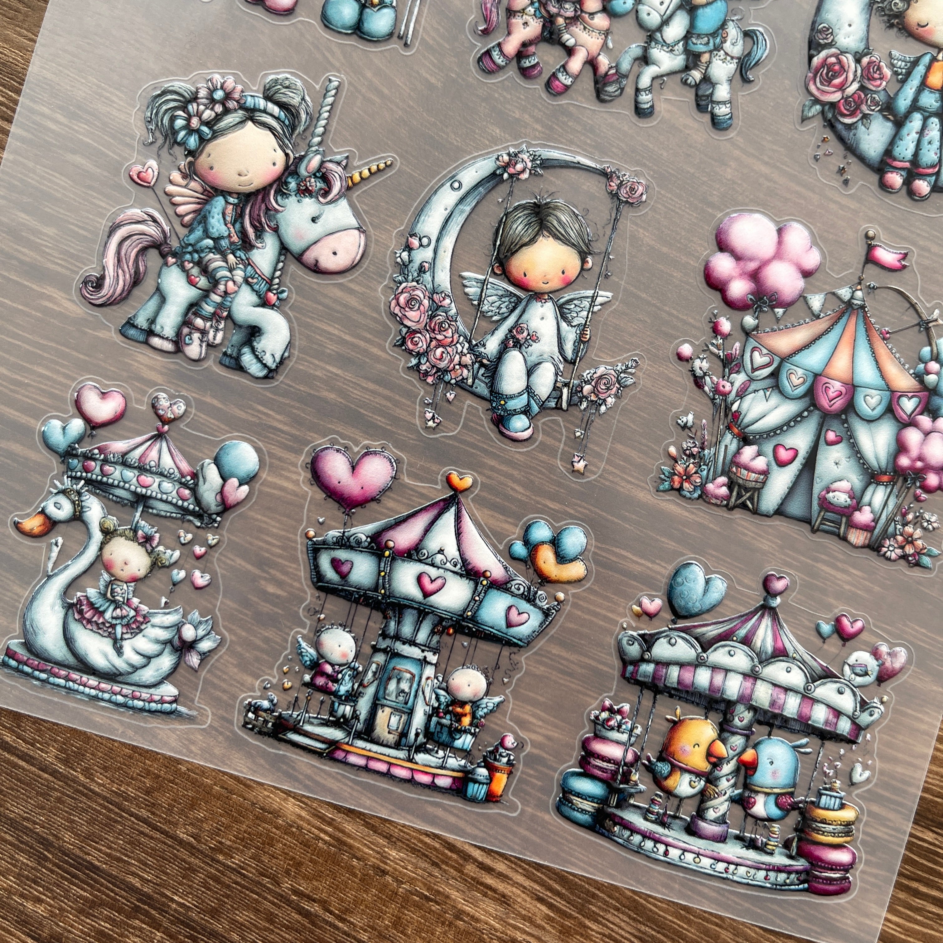 3D Valentine's Day amusement park PET Sticker 1 Pcs