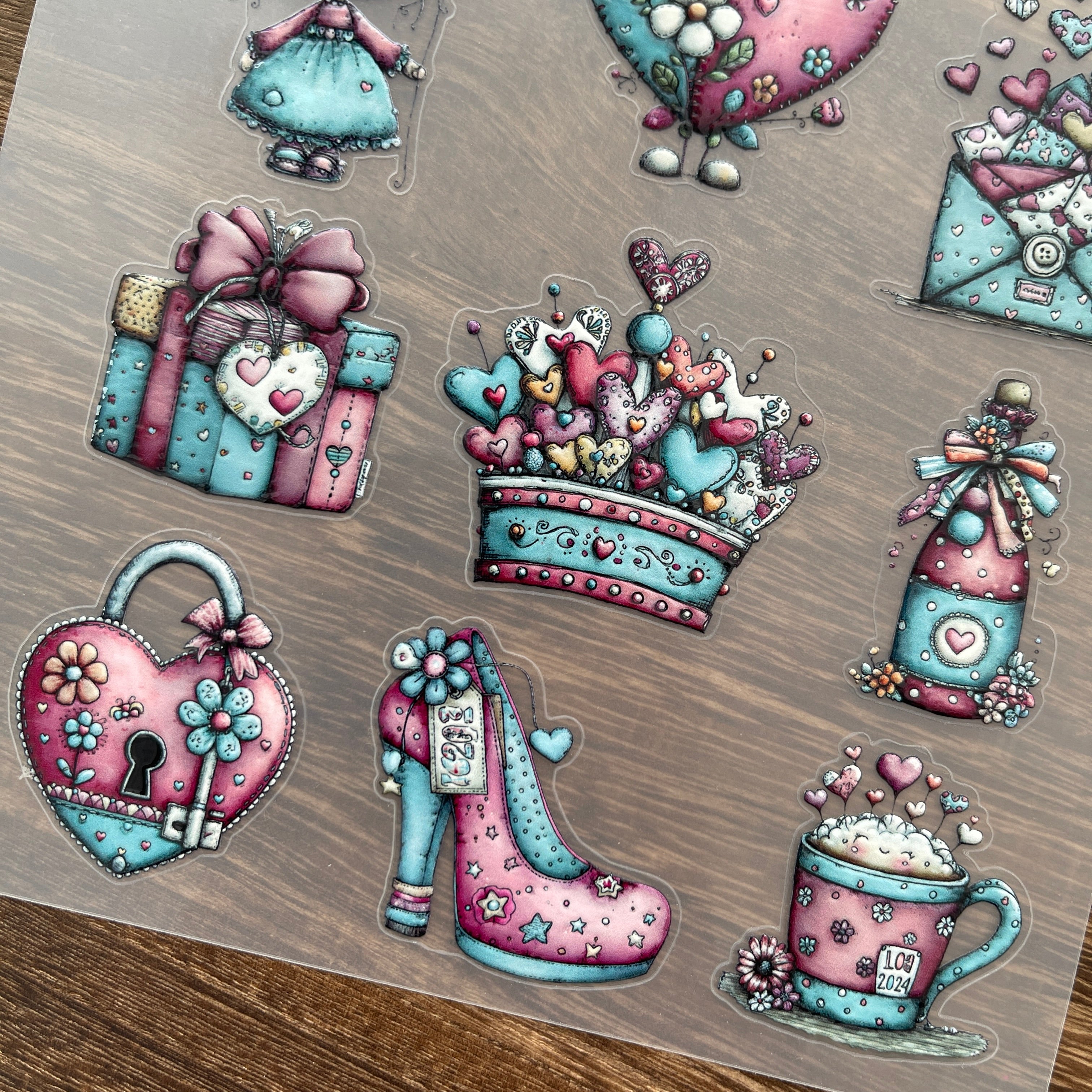 3D Cute Valentine's Day PET Sticker 1 Pcs