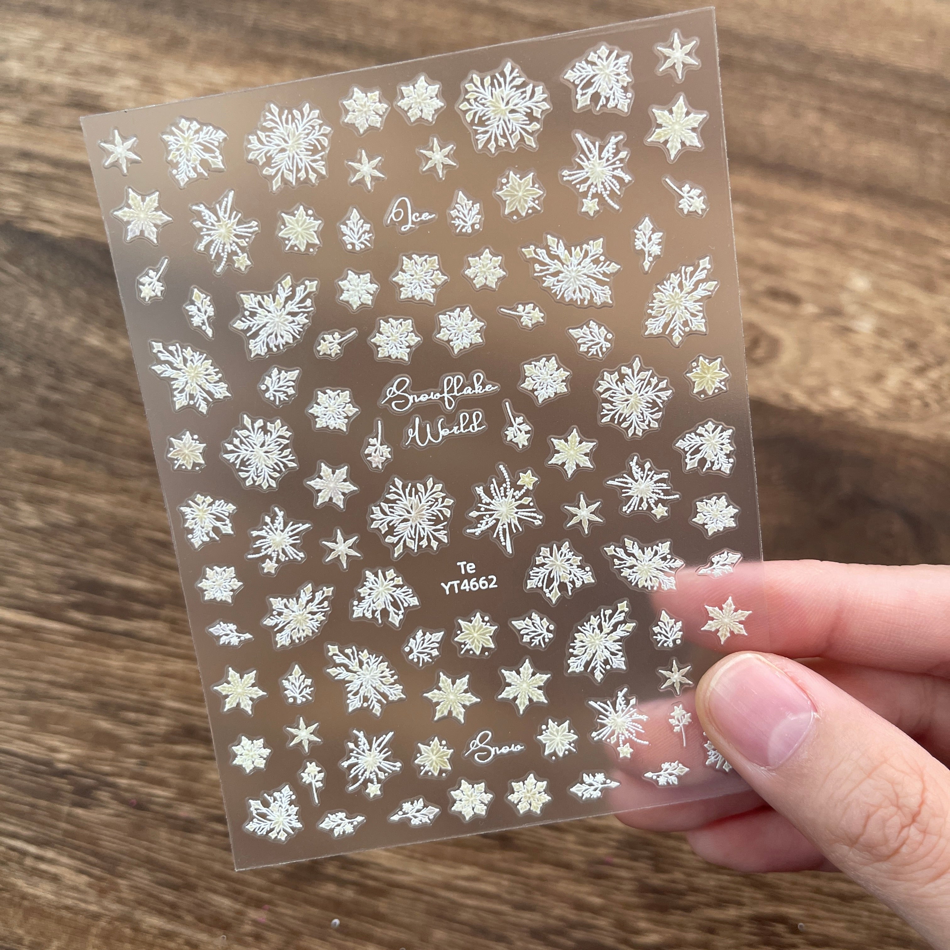 1201 M269- Snowflakes Embossed Mini sticker 1 Pcs