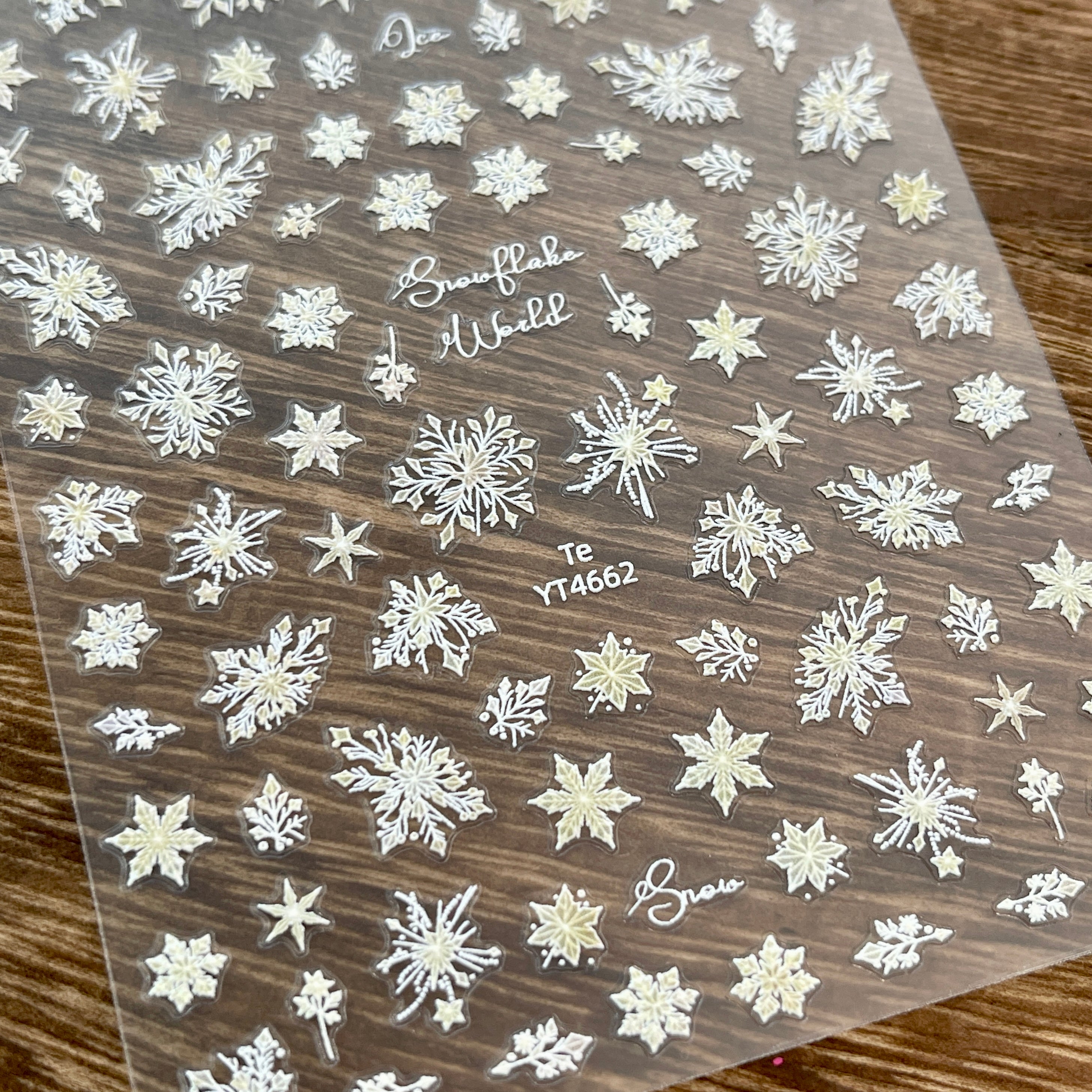 1201 M269- Snowflakes Embossed Mini sticker 1 Pcs