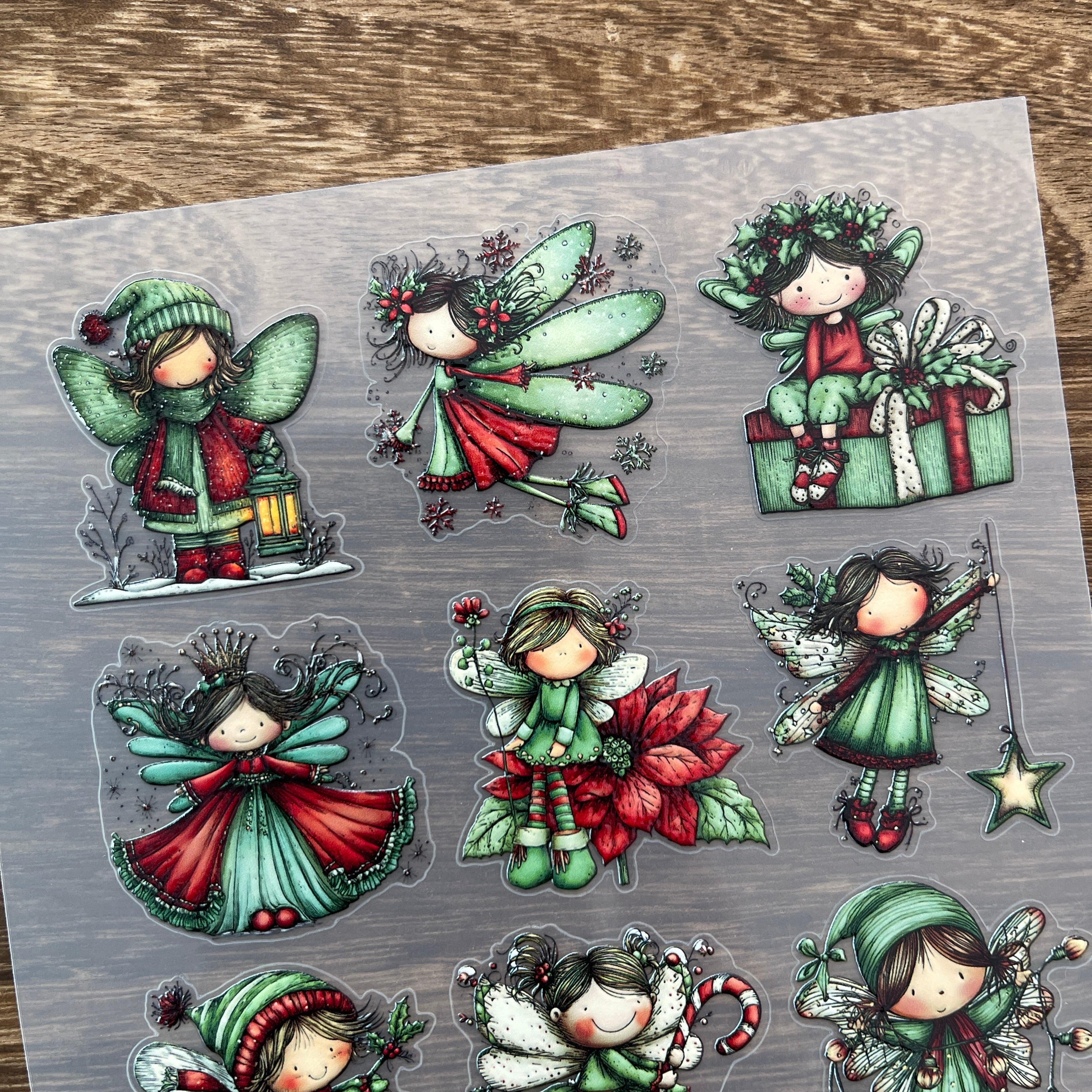 3D Christmas elf PET Sticker 1 Pcs