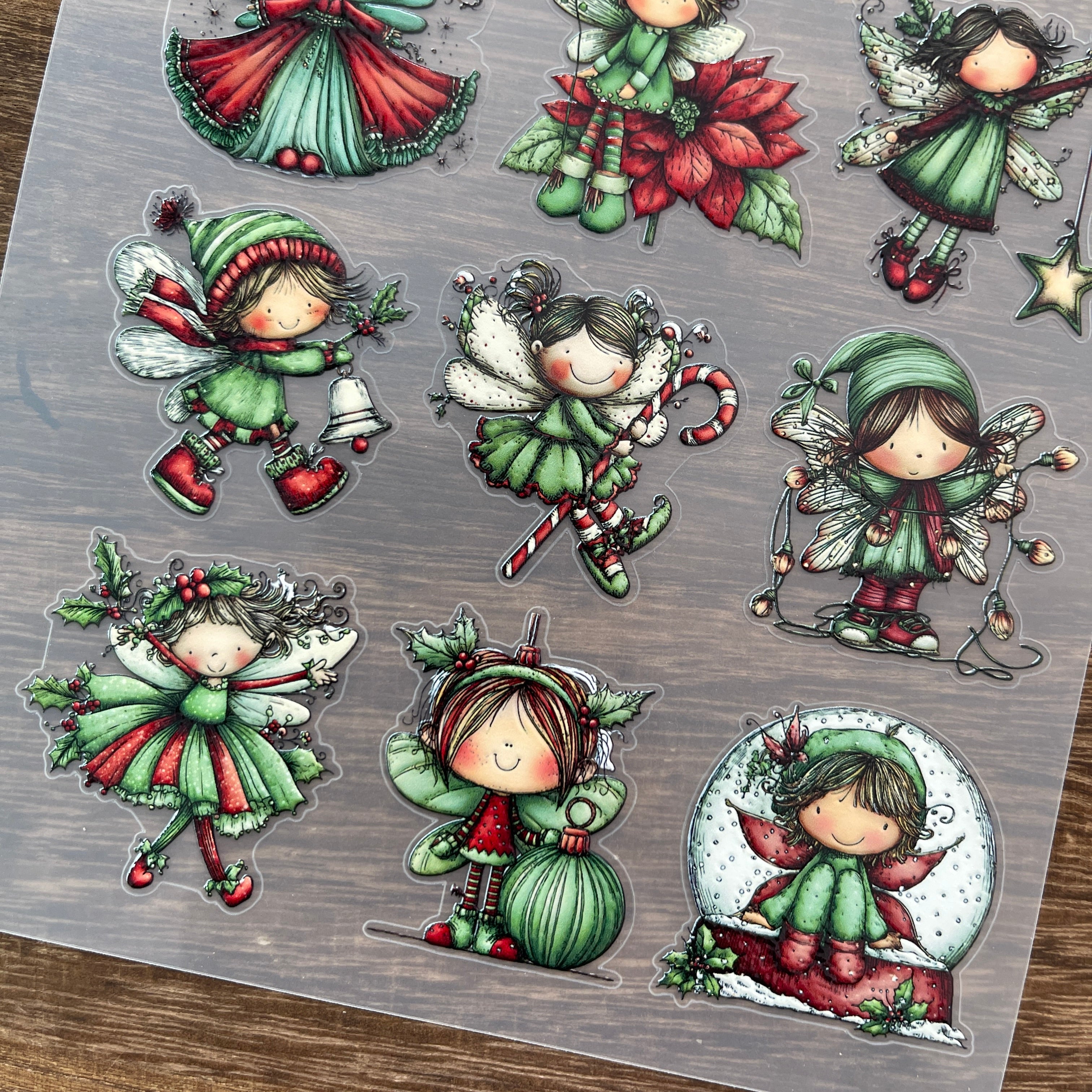 3D Christmas elf PET Sticker 1 Pcs