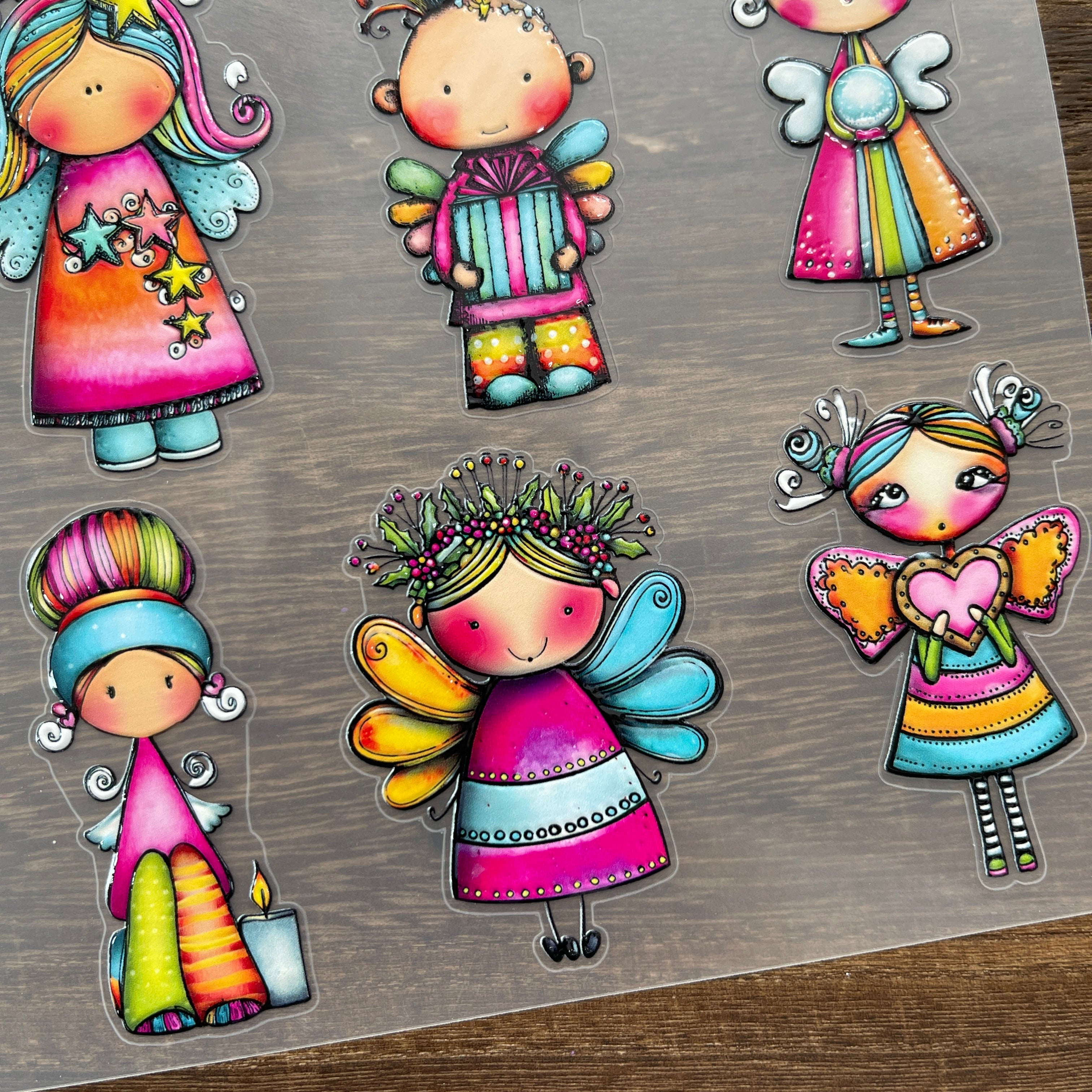 3D Colorful elf PET Sticker 1 Pcs