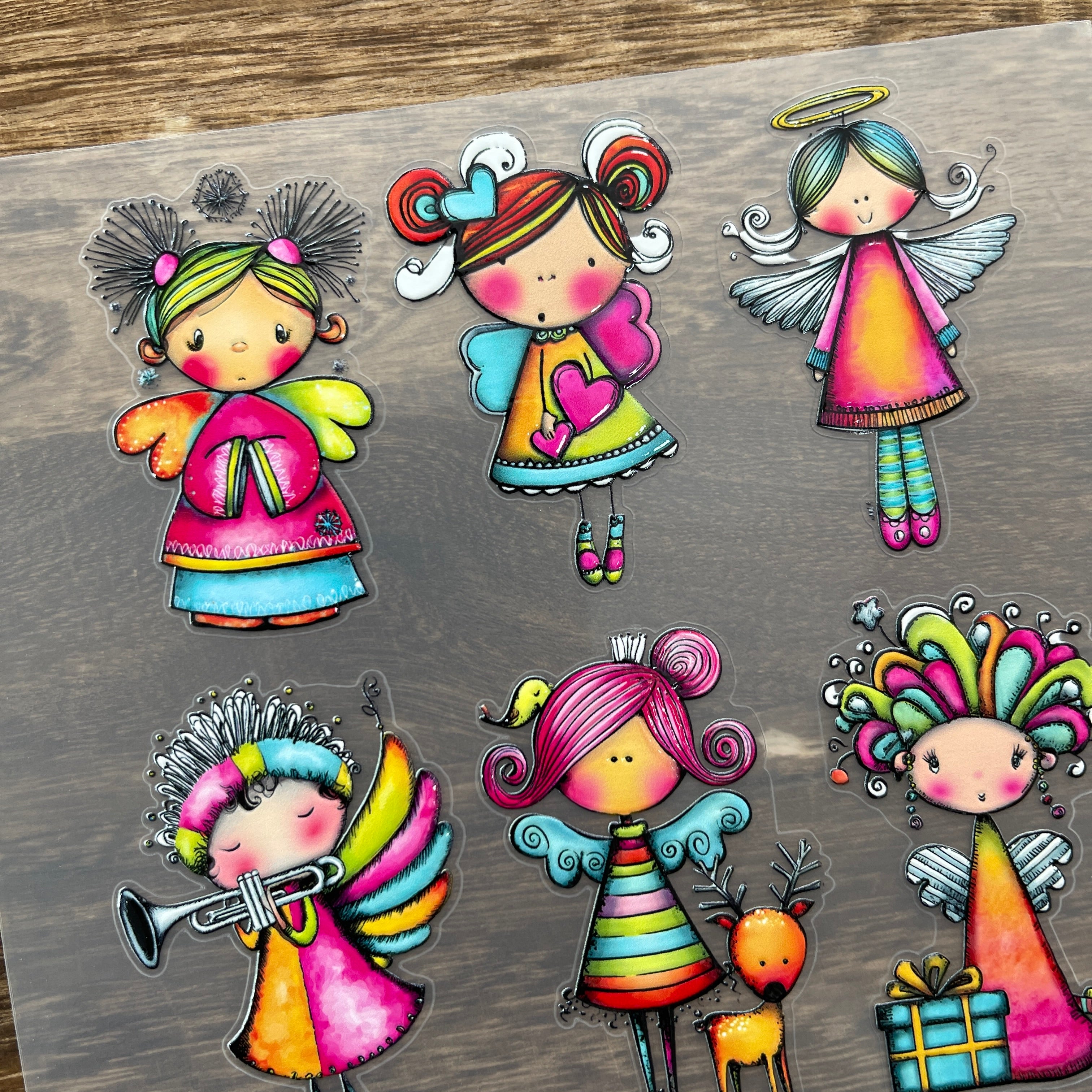 3D Colorful elf PET Sticker 1 Pcs