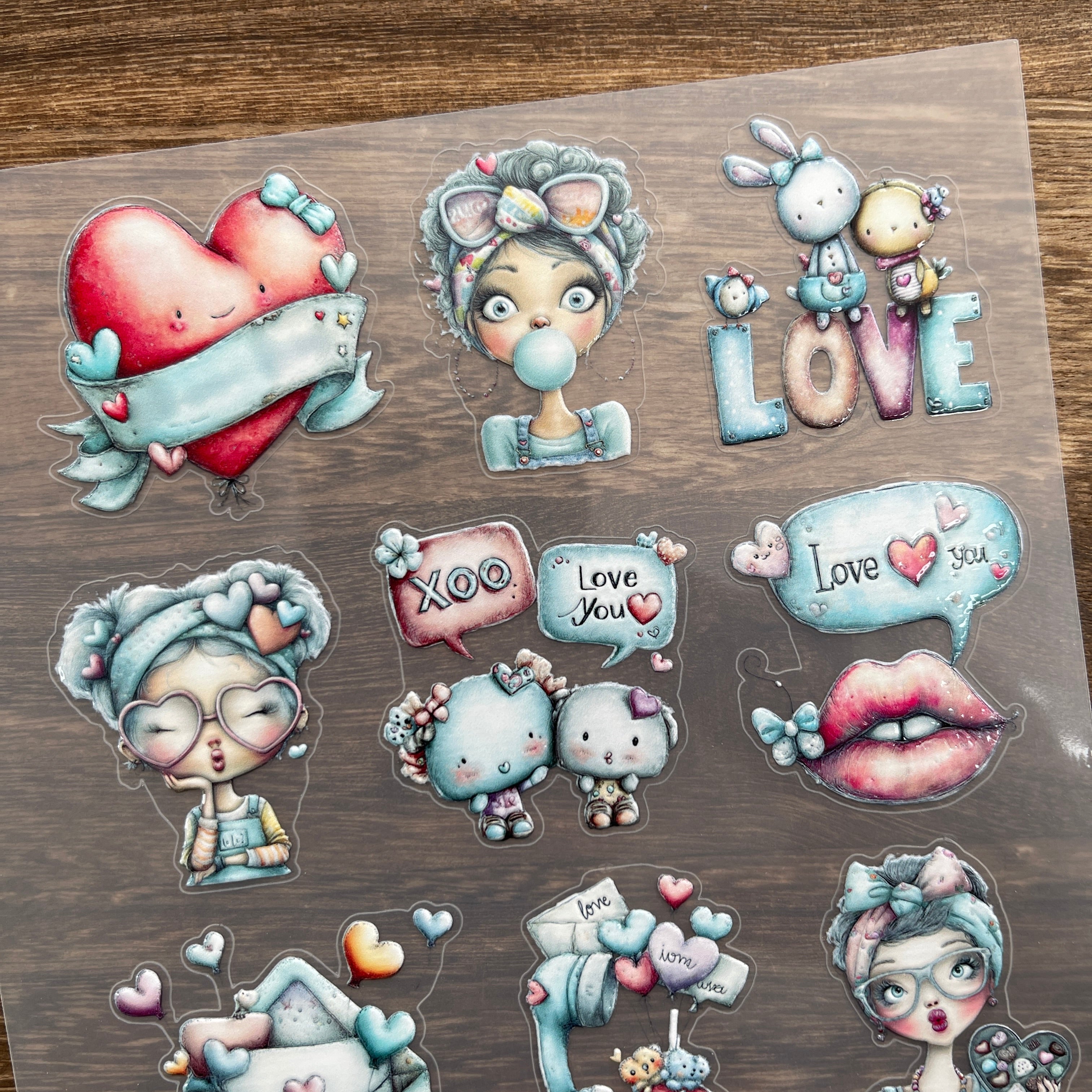 3D Valentine's Day PET Sticker 1 Pcs