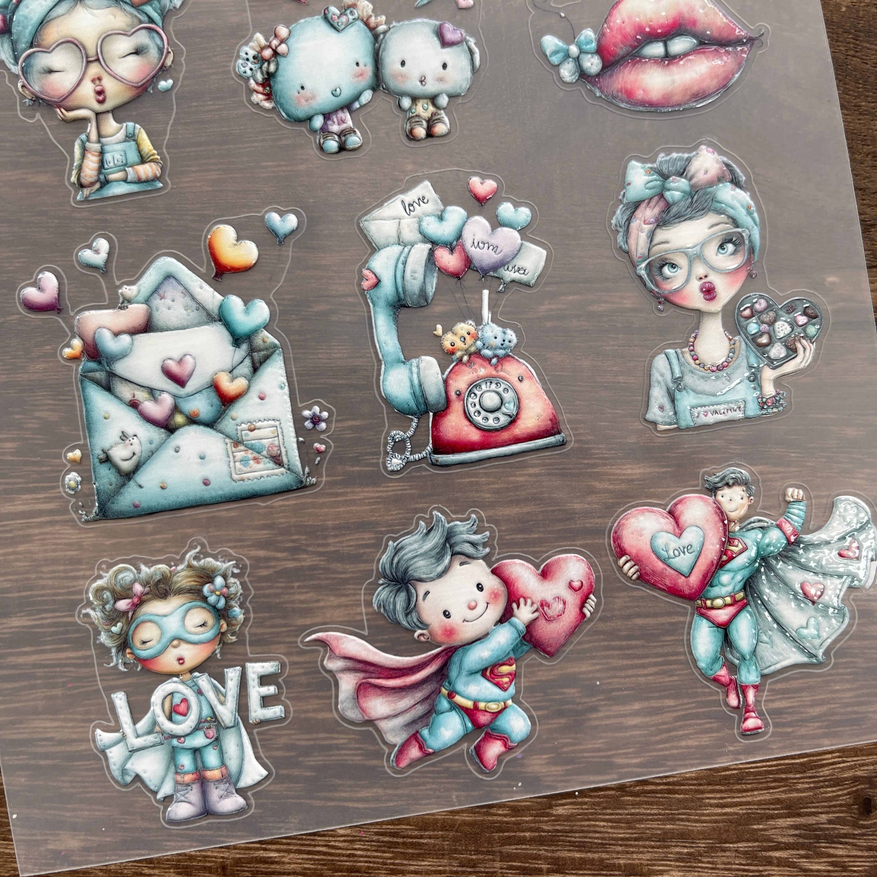 3D Valentine's Day PET Sticker 1 Pcs