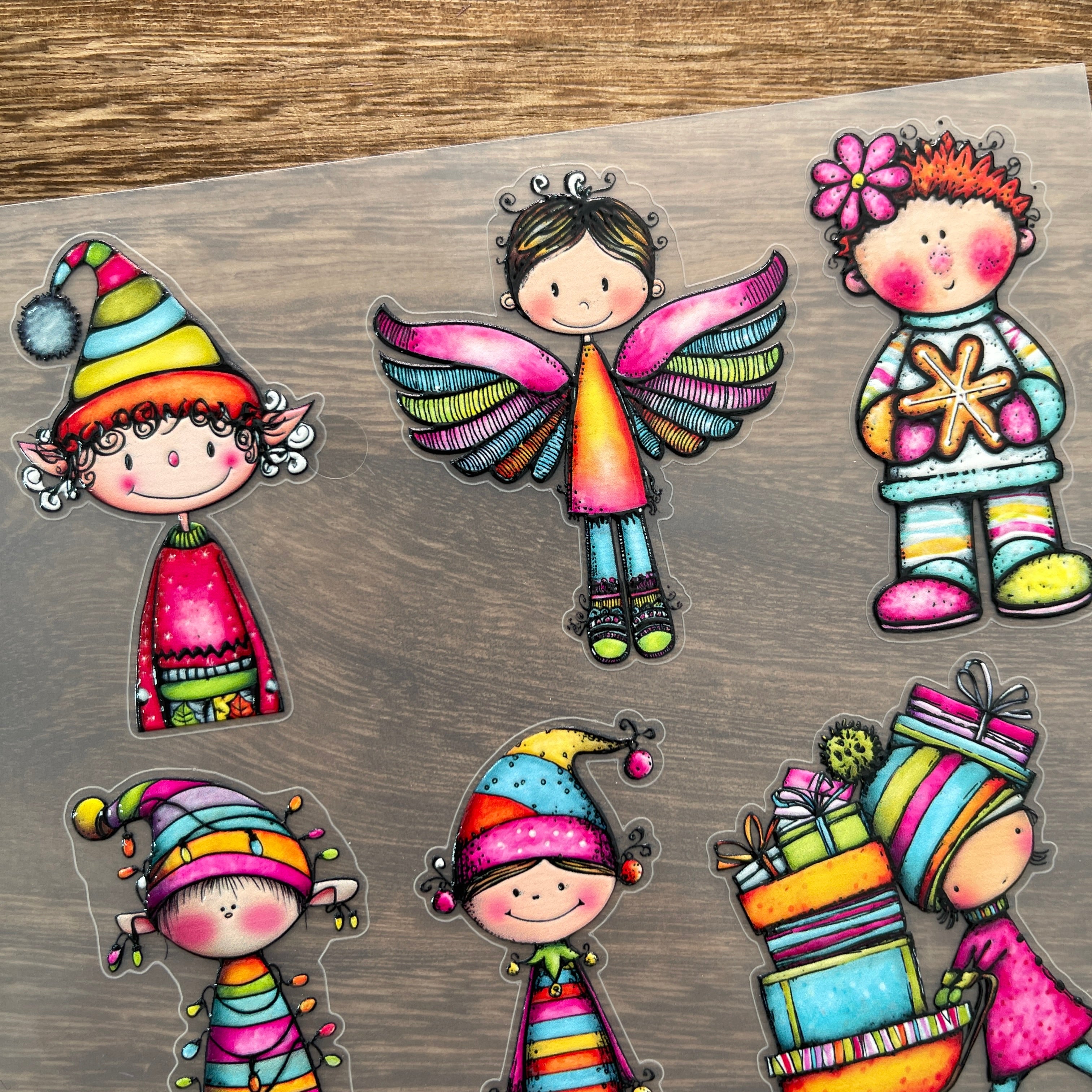 3D Colorful Christmas boy PET Sticker 1 Pcs