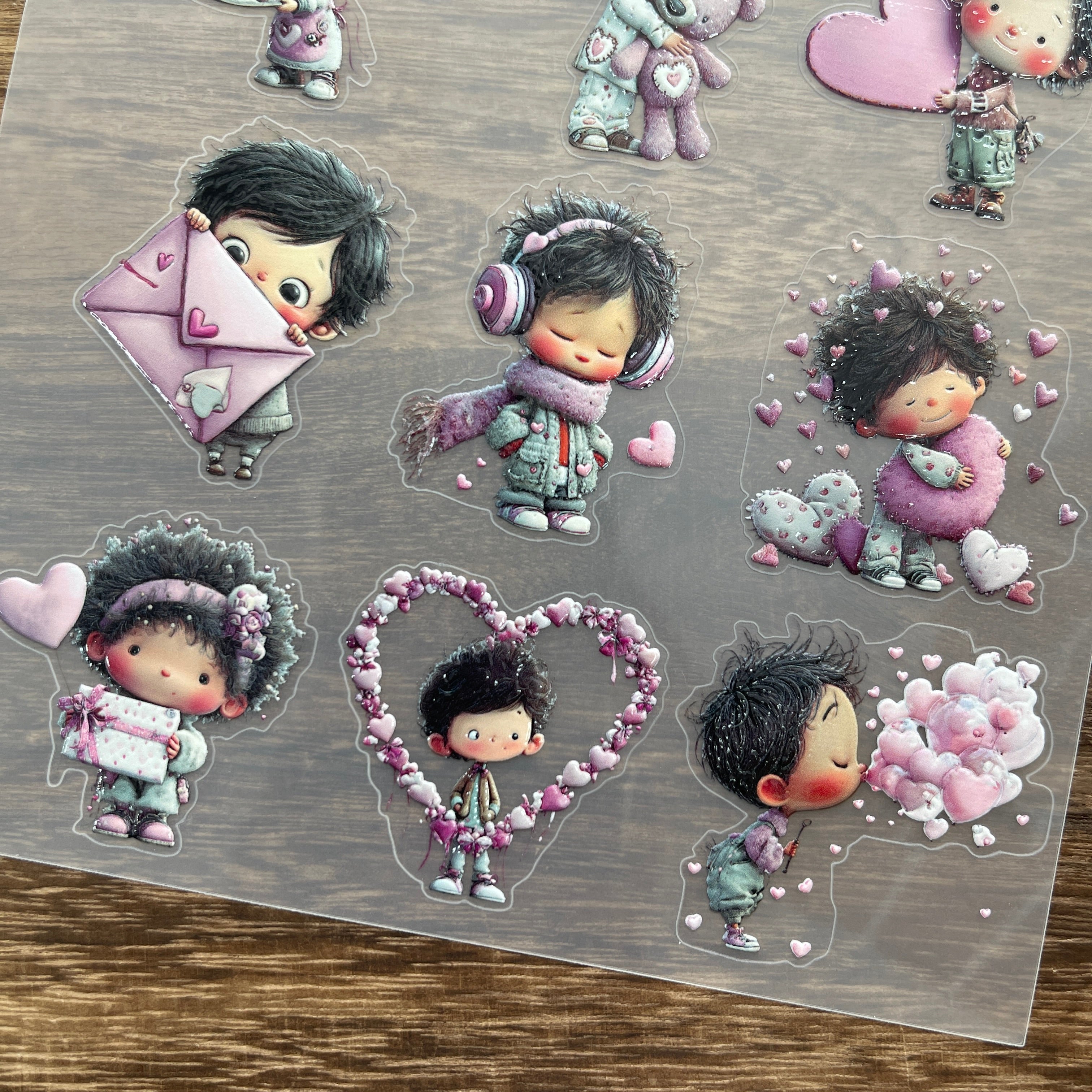 3D Valentine boy PET Sticker 1 Pcs