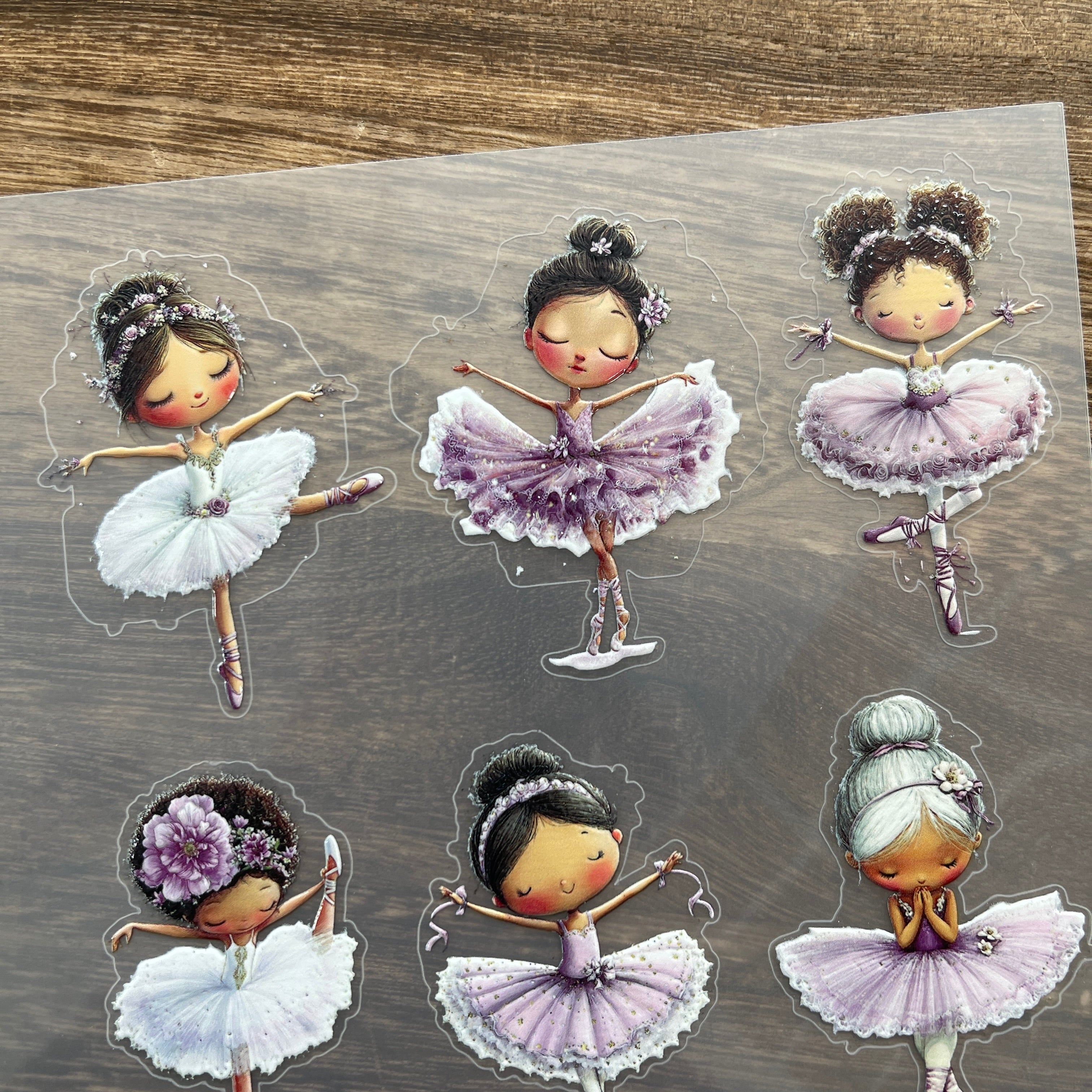 3D Ballet girl PET Sticker 1 Pcs