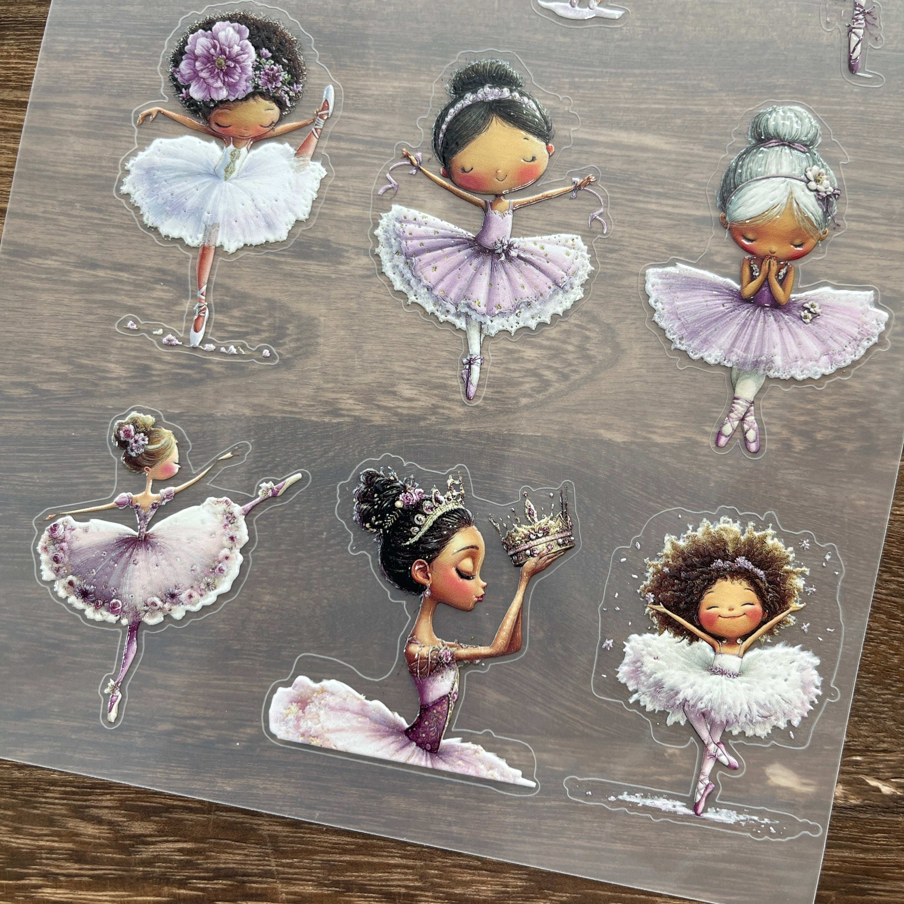 3D Ballet girl PET Sticker 1 Pcs