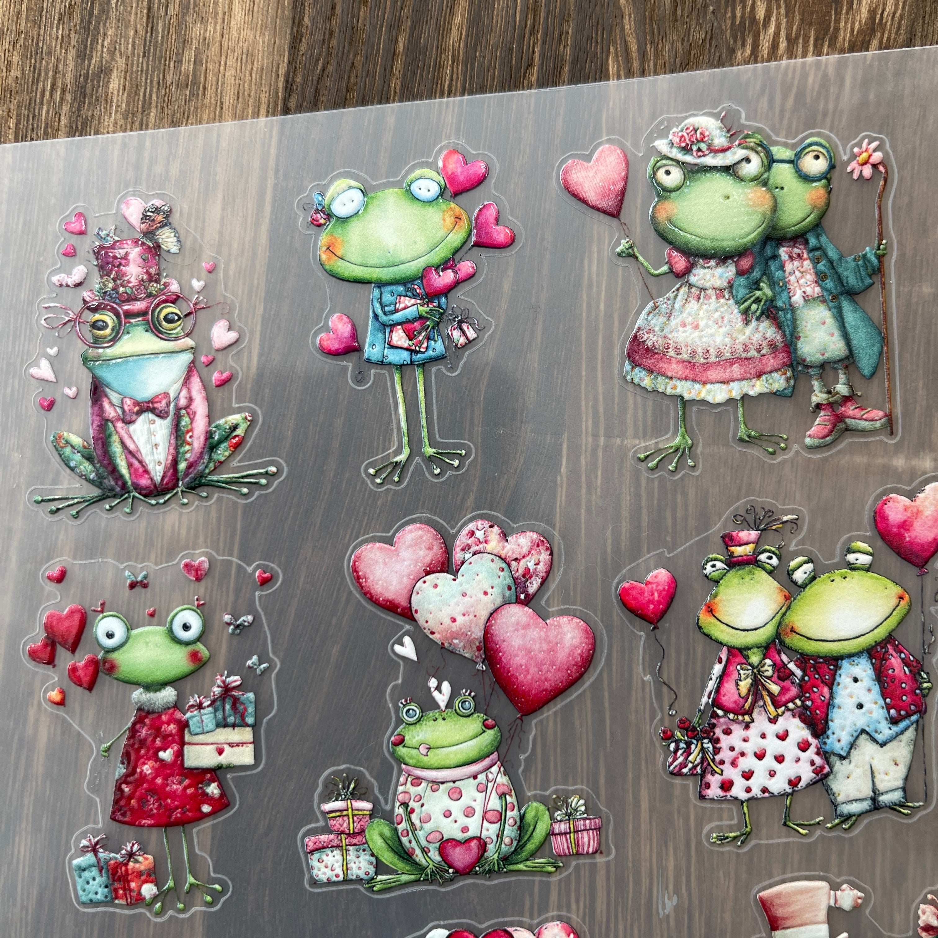 3D Frog couple PET Sticker 1 Pcs
