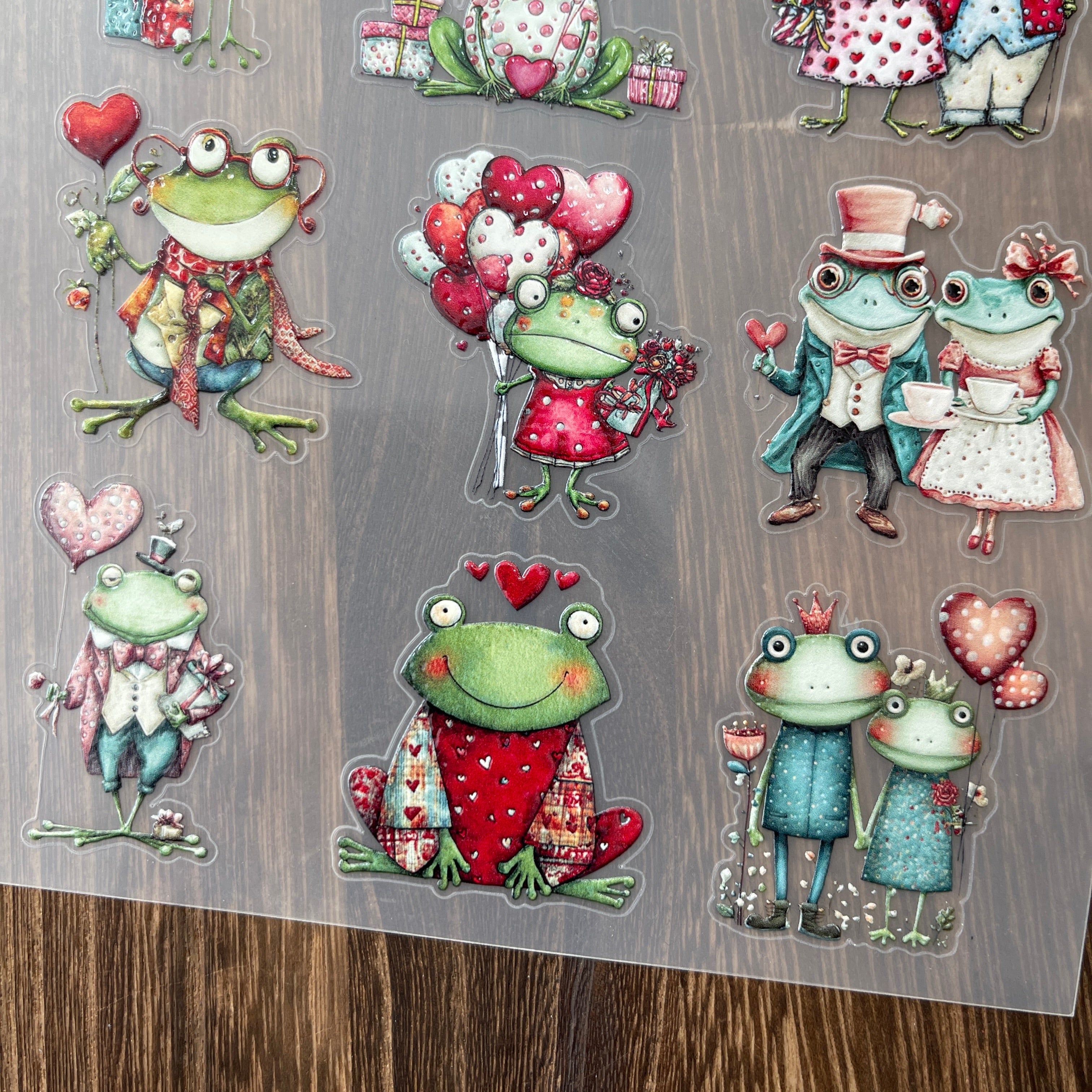 3D Frog couple PET Sticker 1 Pcs