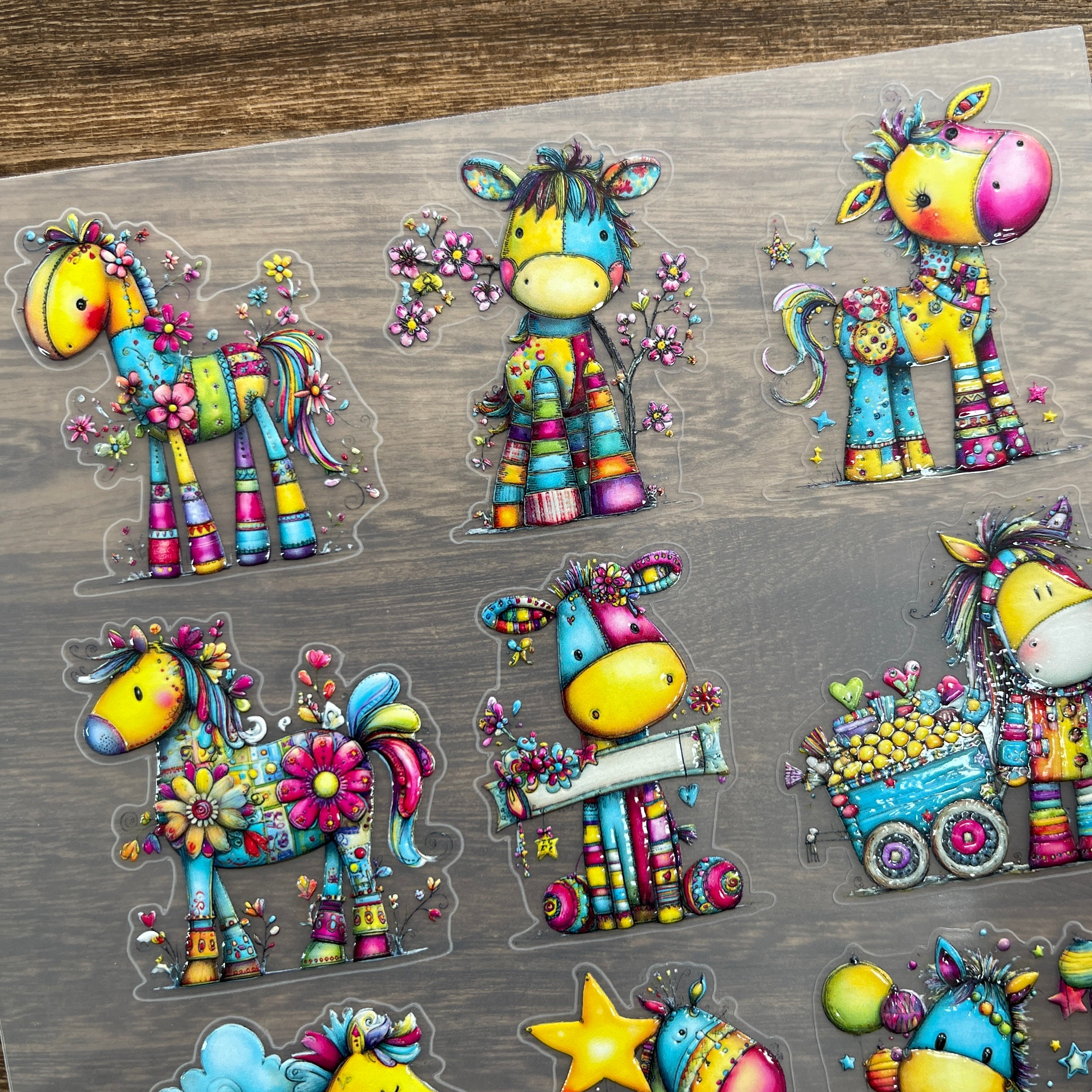 3D Colorful Creative Pony PET Sticker 1 Pcs