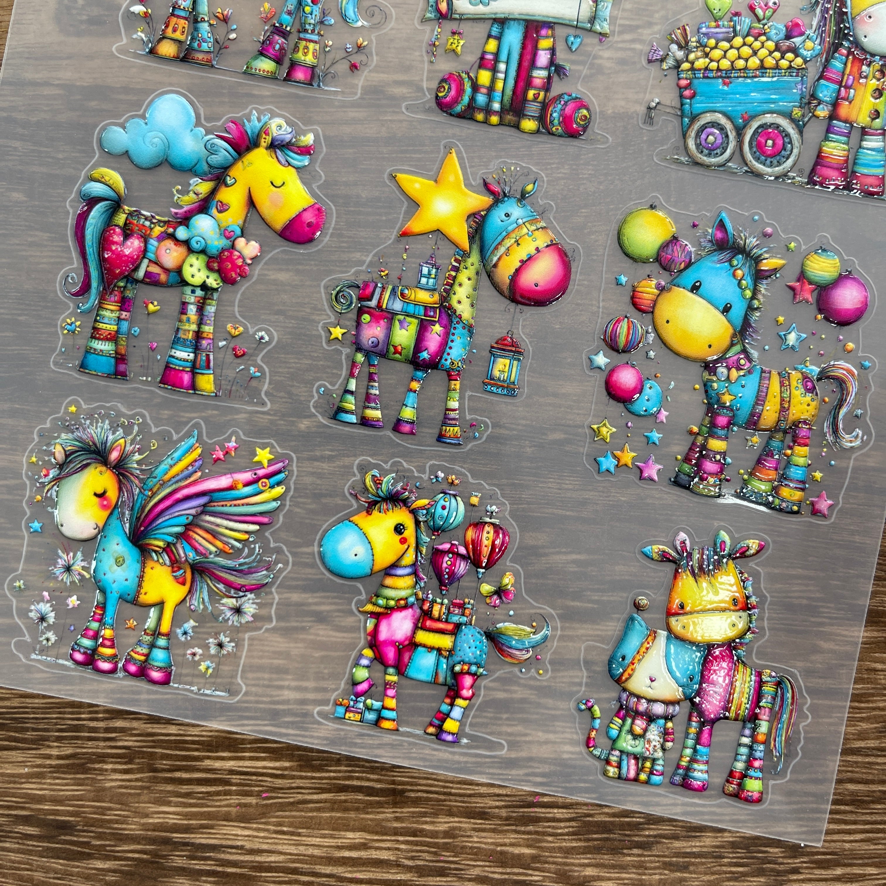 3D Colorful Creative Pony PET Sticker 1 Pcs