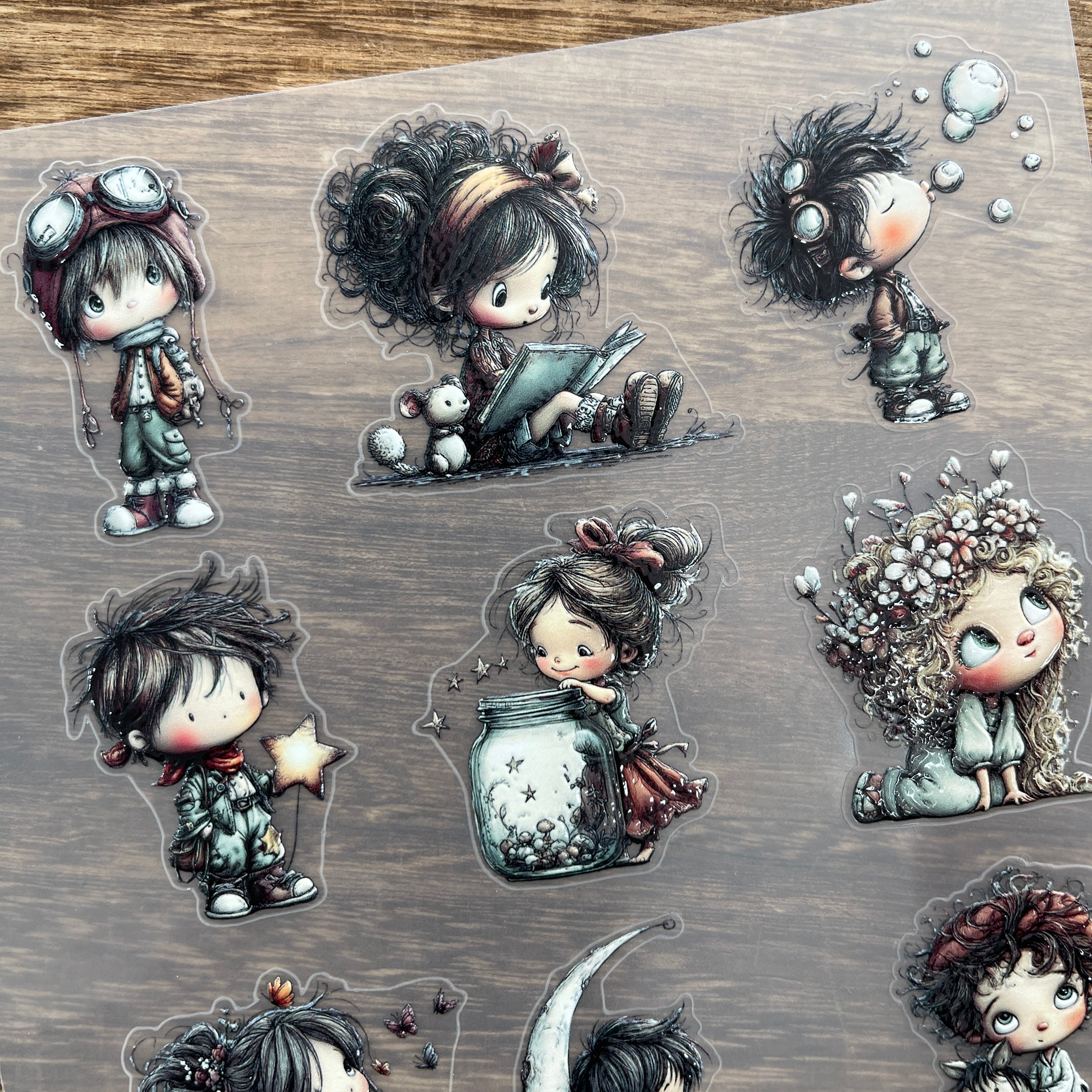 3D Whimsical kids PET Sticker 1 Pcs