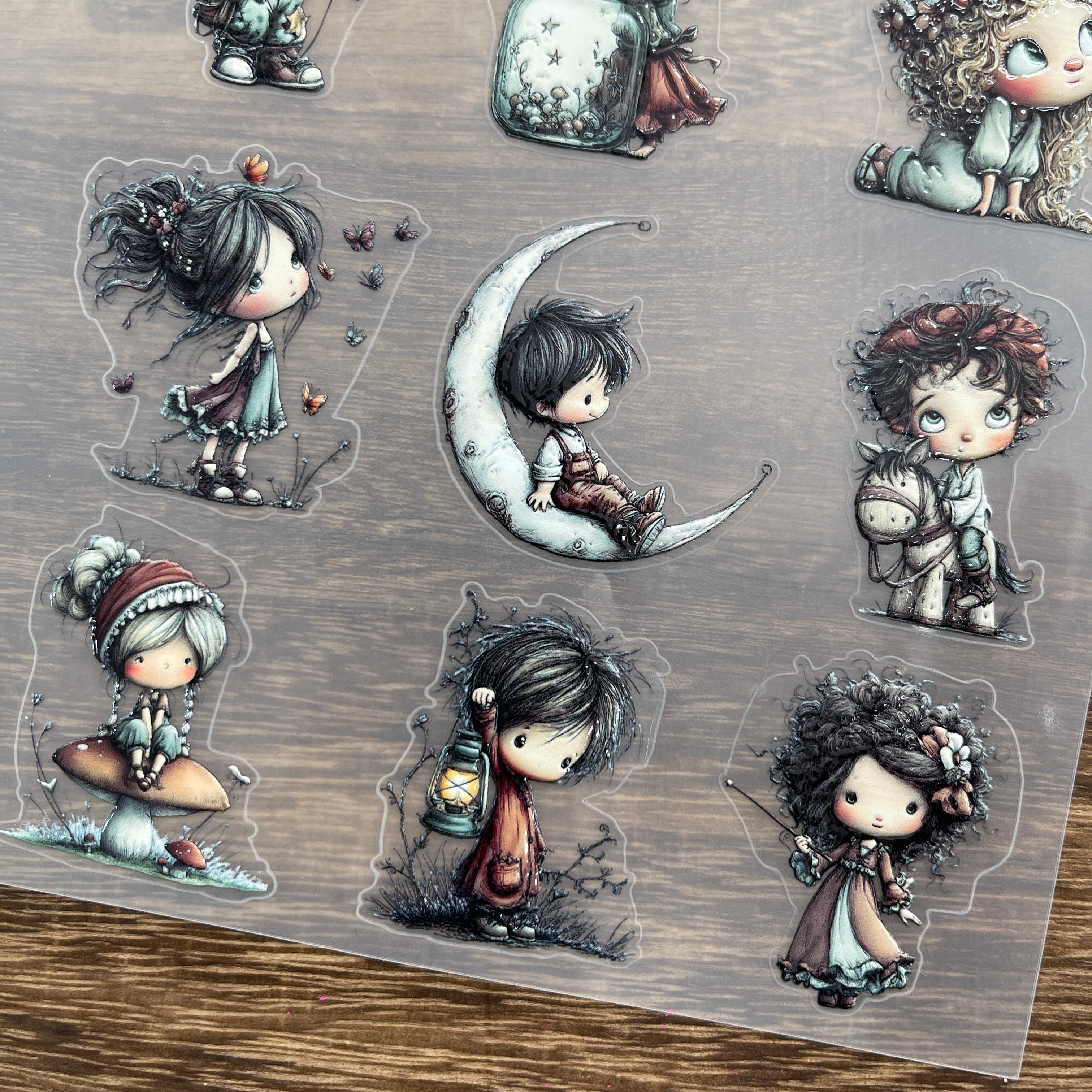 3D Whimsical kids PET Sticker 1 Pcs