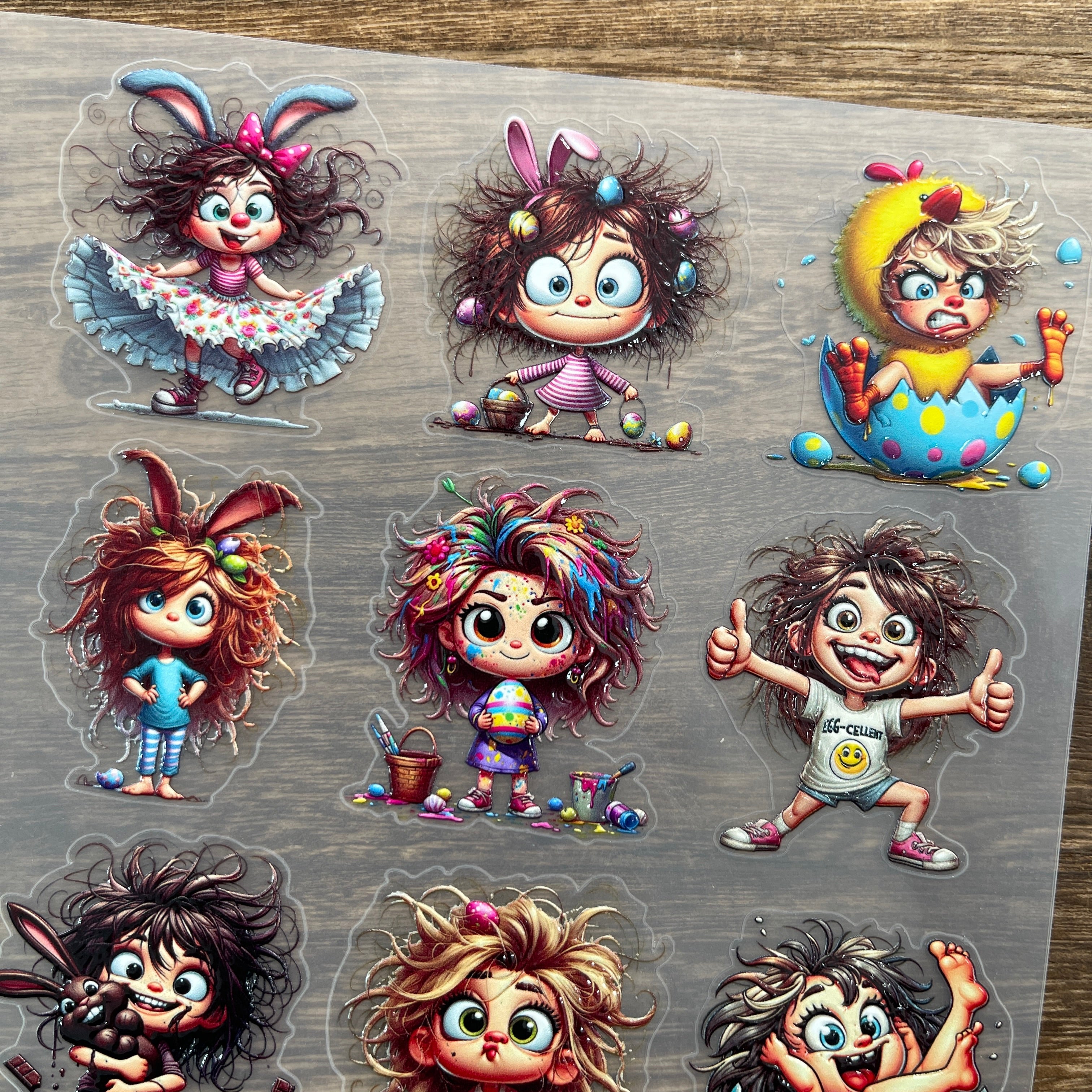 3D Funny little girl PET Sticker 1 Pcs